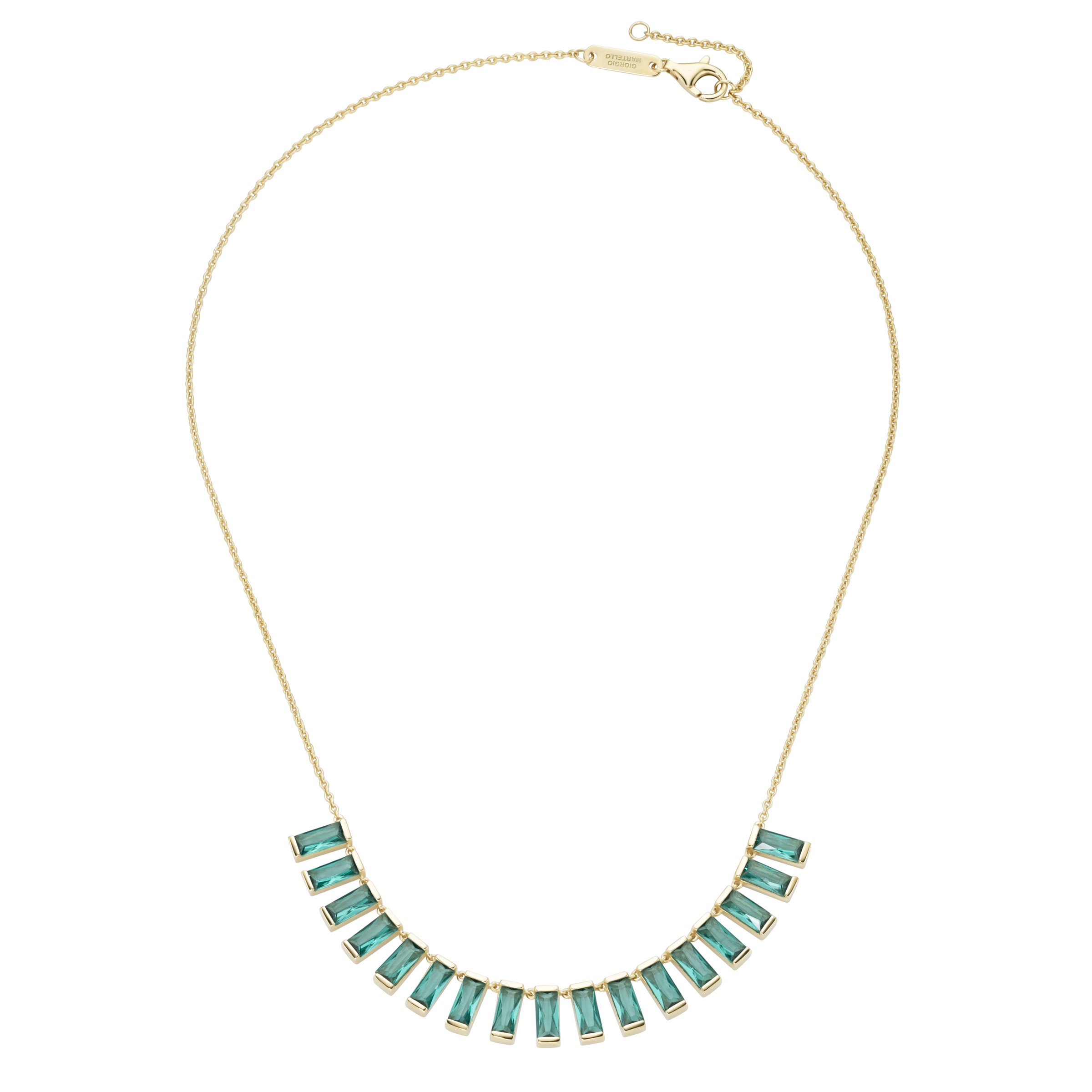 GIORGIO MARTELLO MILANO Collier »Collier Mittelteil grüne Kristallsteine, vergoldet, Silber 925«