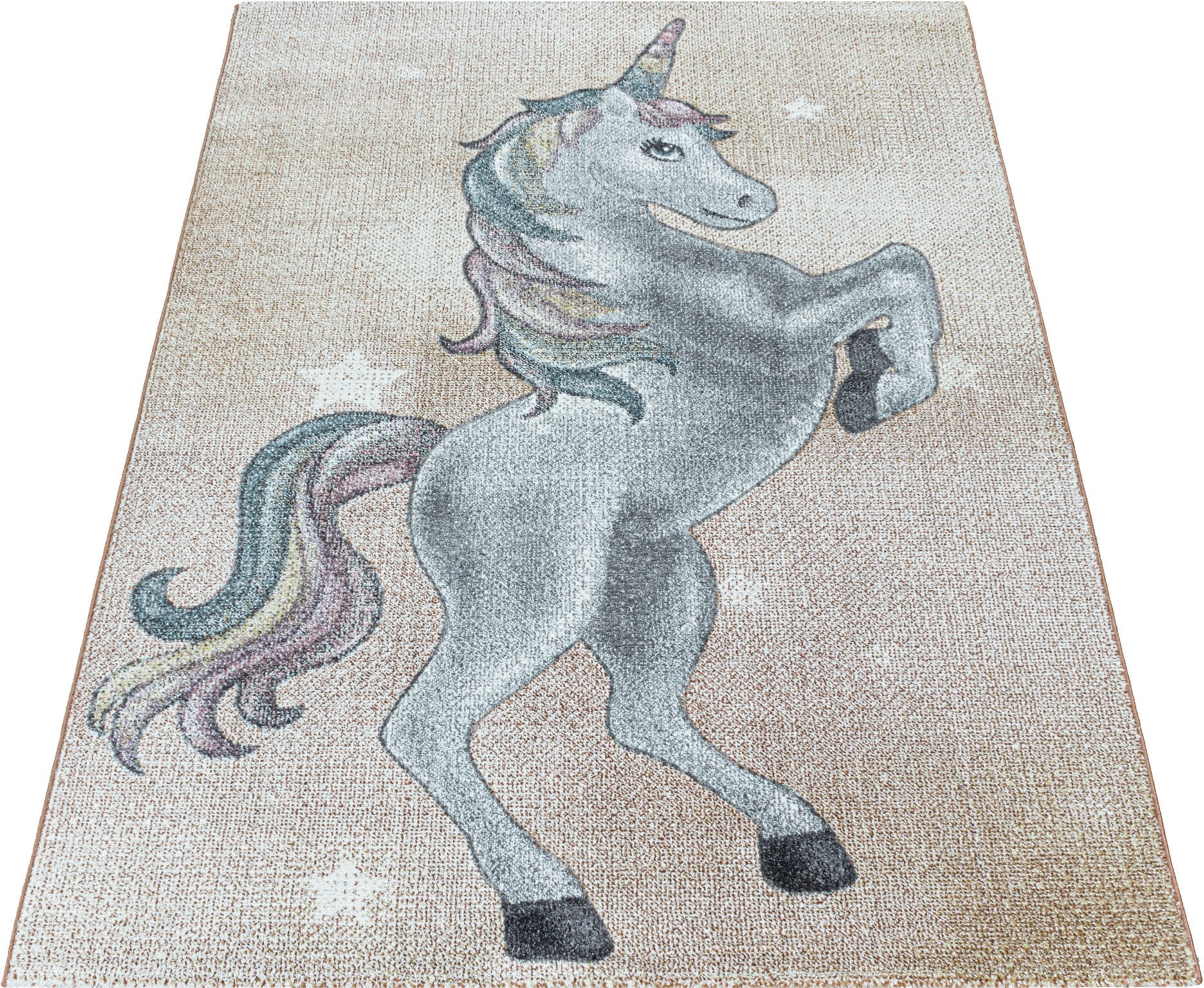 Ayyildiz Teppiche Kinderteppich »FUNNY 2102«, rechteckig, 11 mm Höhe, Kinder Einhorn Motivteppich