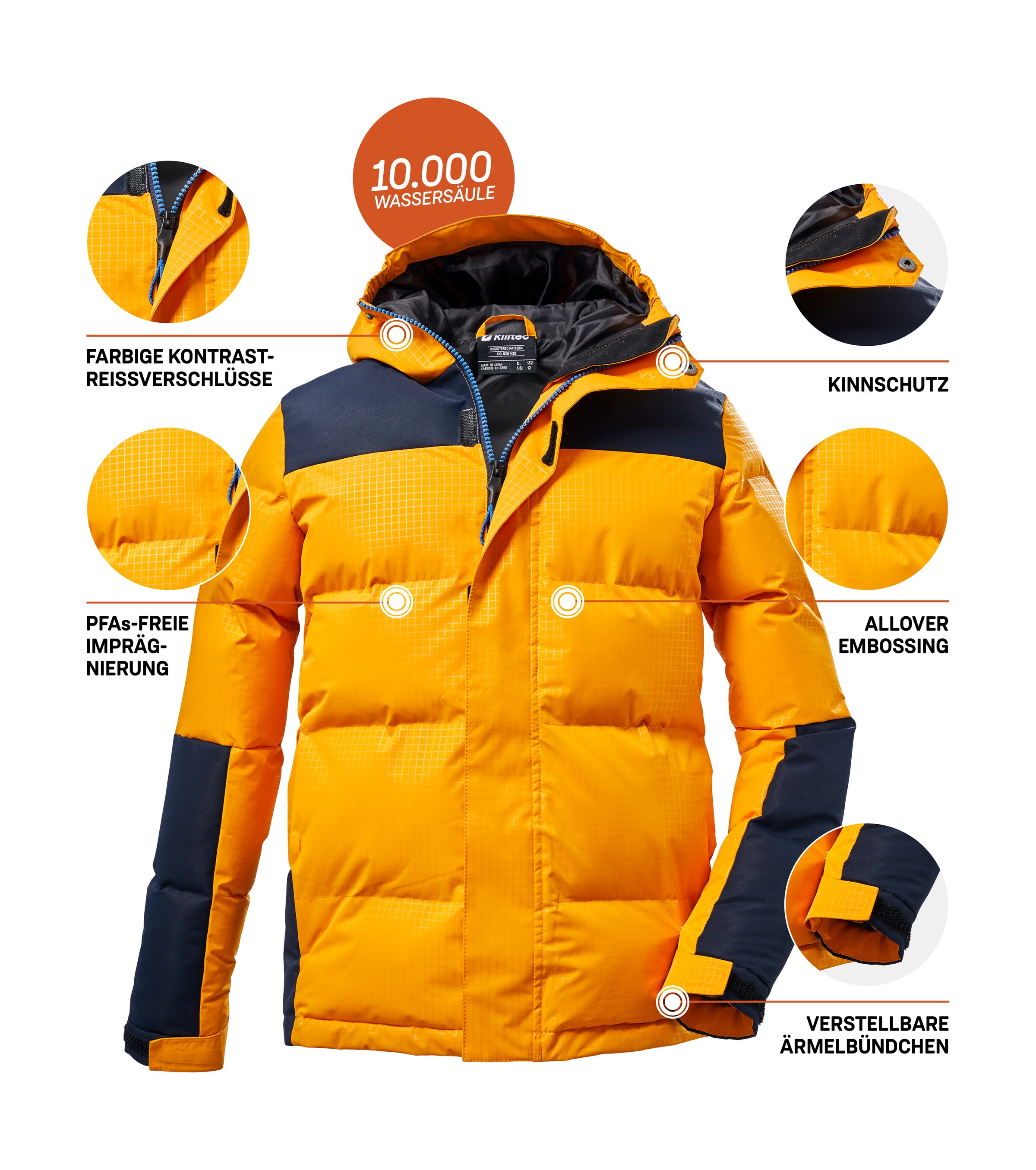 Killtec Steppjacke »KOW 31 BYS QLTD JCKT«, Kinder Winterjacke, gefüttert, wind- und wasserabweisend, atmungsaktiv