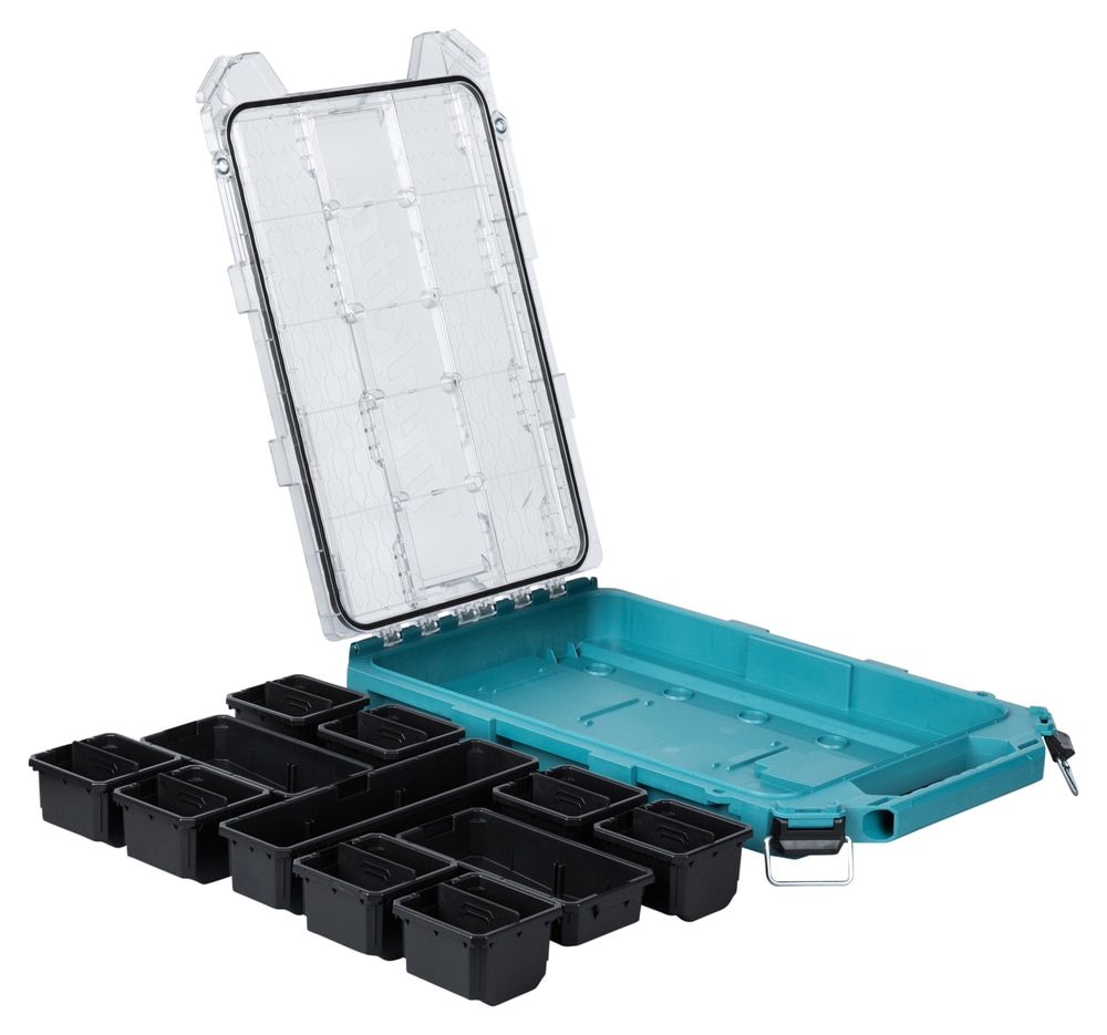 Makita Werkzeugbox »MAKTRAK Organizer flach M »P-91051« 8,14L, 11 Organizer-Behälter« Effizientes Be- und Entladen mit dem MAKTRAK Koffer Sortiment