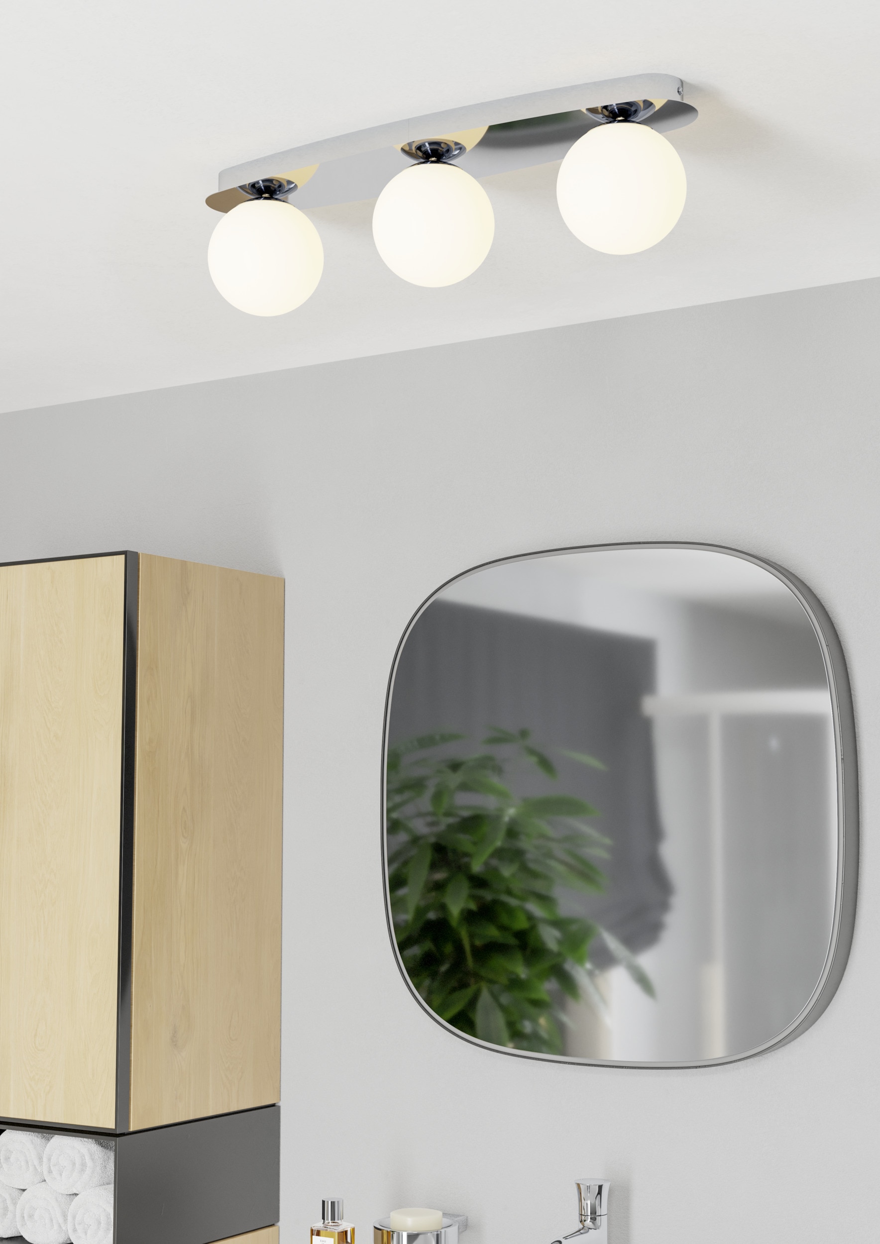 EGLO LED Deckenleuchte »CASTROVIDO Wand- / Deckenlampe - Stahl - G9 - 3X4,2W - IP44« G9 1 Stk. Wohzimmerlampe, Esszimmerlampe, Flur, Schlafzimmer, L58 x B13 x H16 cm