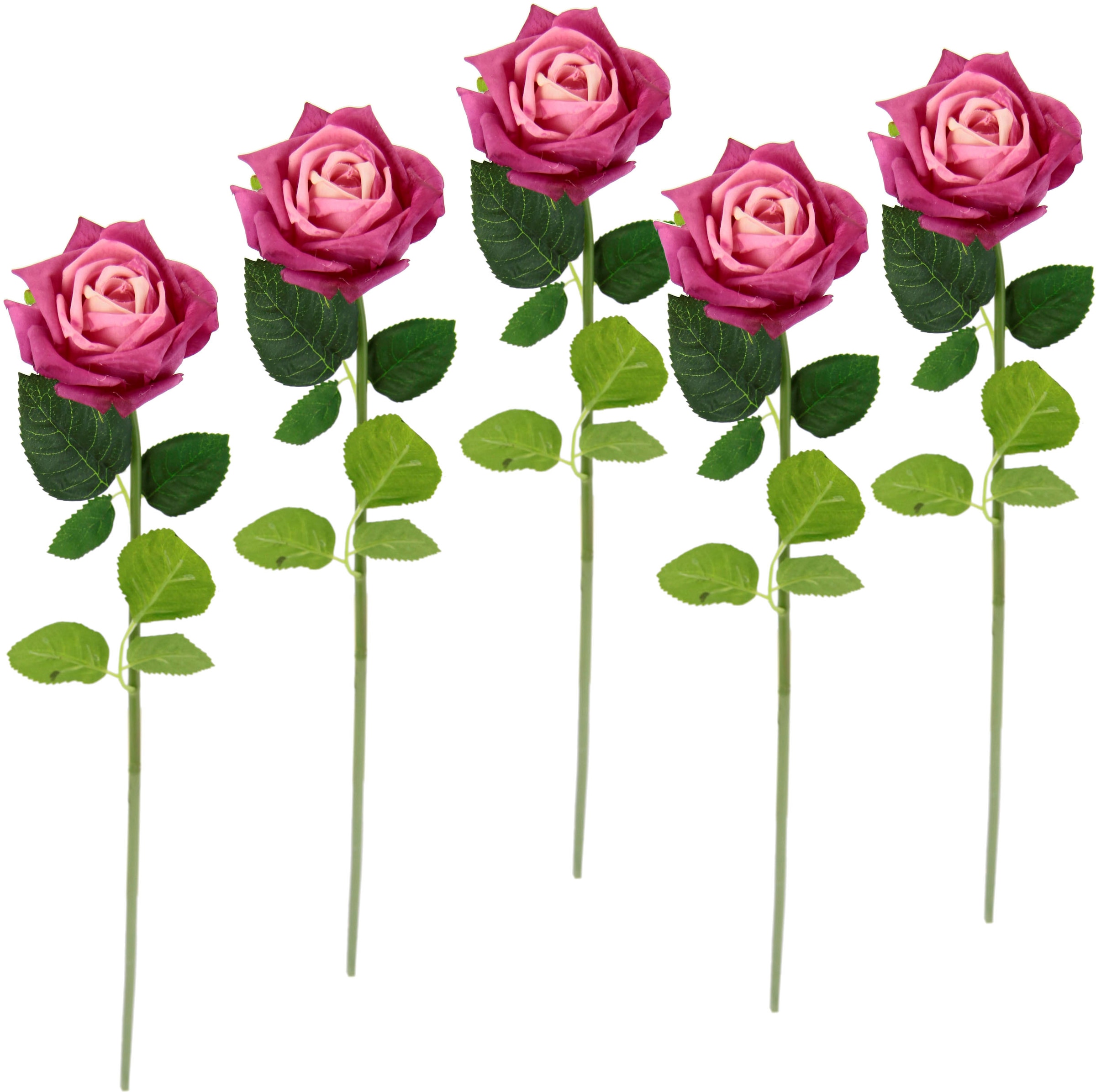 I.GE.A. Kunstblume »Rose«, (5 bei St.), künstliche OTTO Set Kunstzweig, Bouquet, Kunstrose 5er Seidenrosen, Rosen