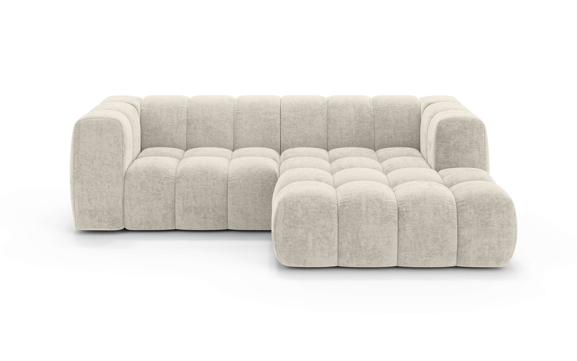 homsy by Ana Johnson Ecksofa »BOUBELLE L-Form, Design-Sofa mit Steppung, Bubble-Optik, Breite 247 cm« hoher Sitzkomfort dank Wellenunterfederung, gemütlich und modern