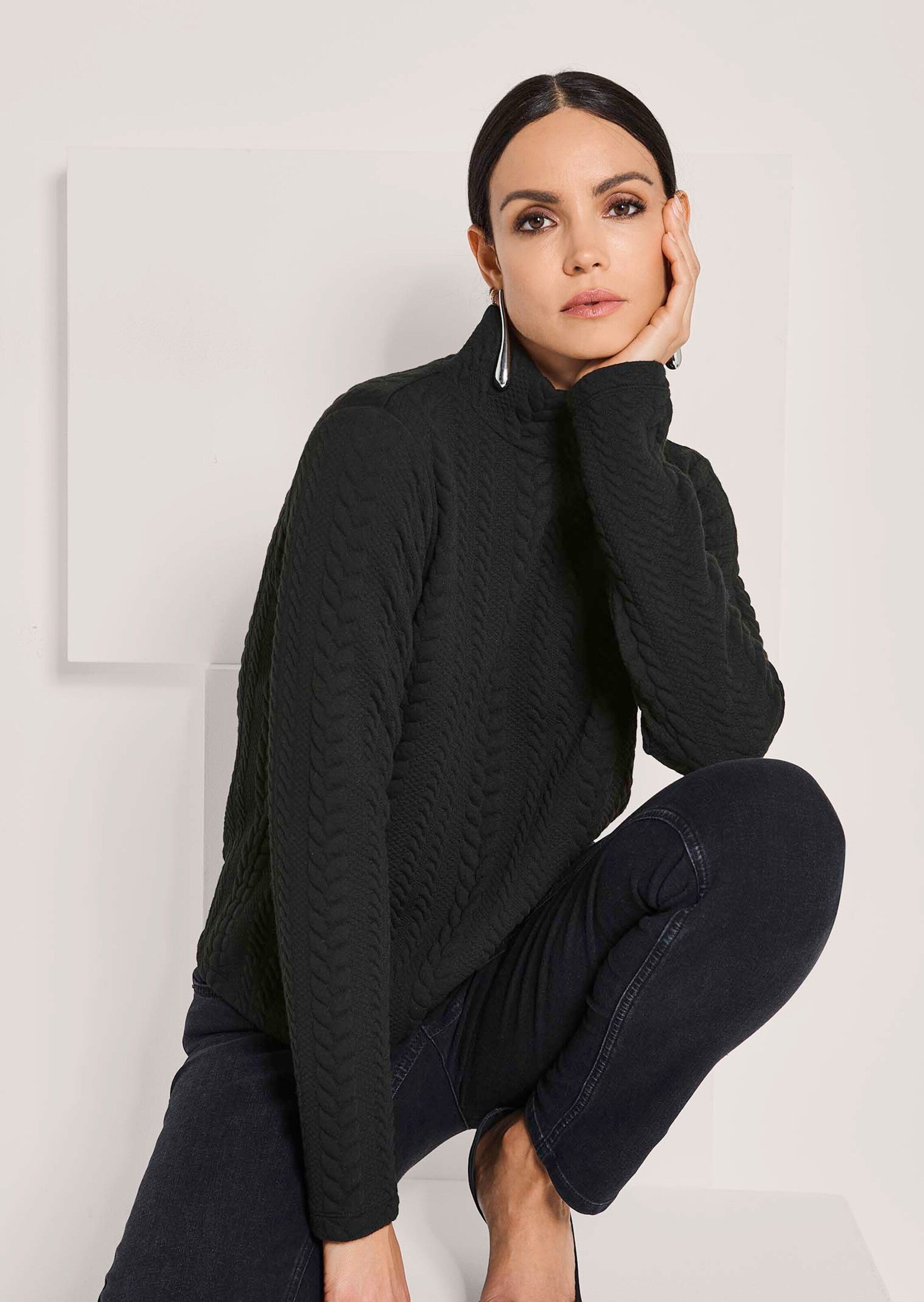 MADELEINE Langarmshirt »Sweatshirt Sweatshirt mit Zopfstruktur«