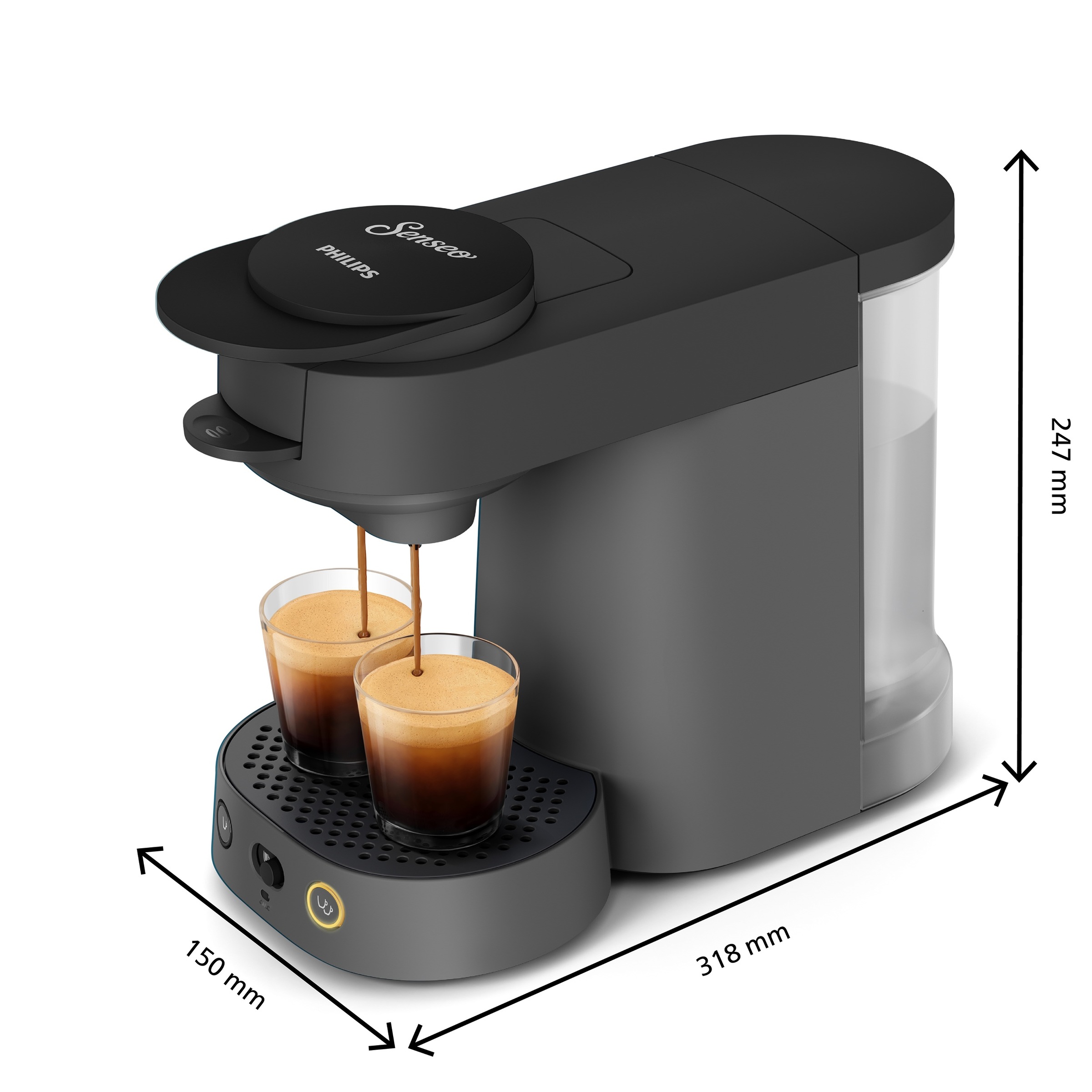 Philips Kaffeepadmaschine »Vibe CSA225/50, mit zwei Kaffee-Einstellungen« kompakt; mit Memory-Funktion u. 0,9-Liter herausnehmbarem Wassertank