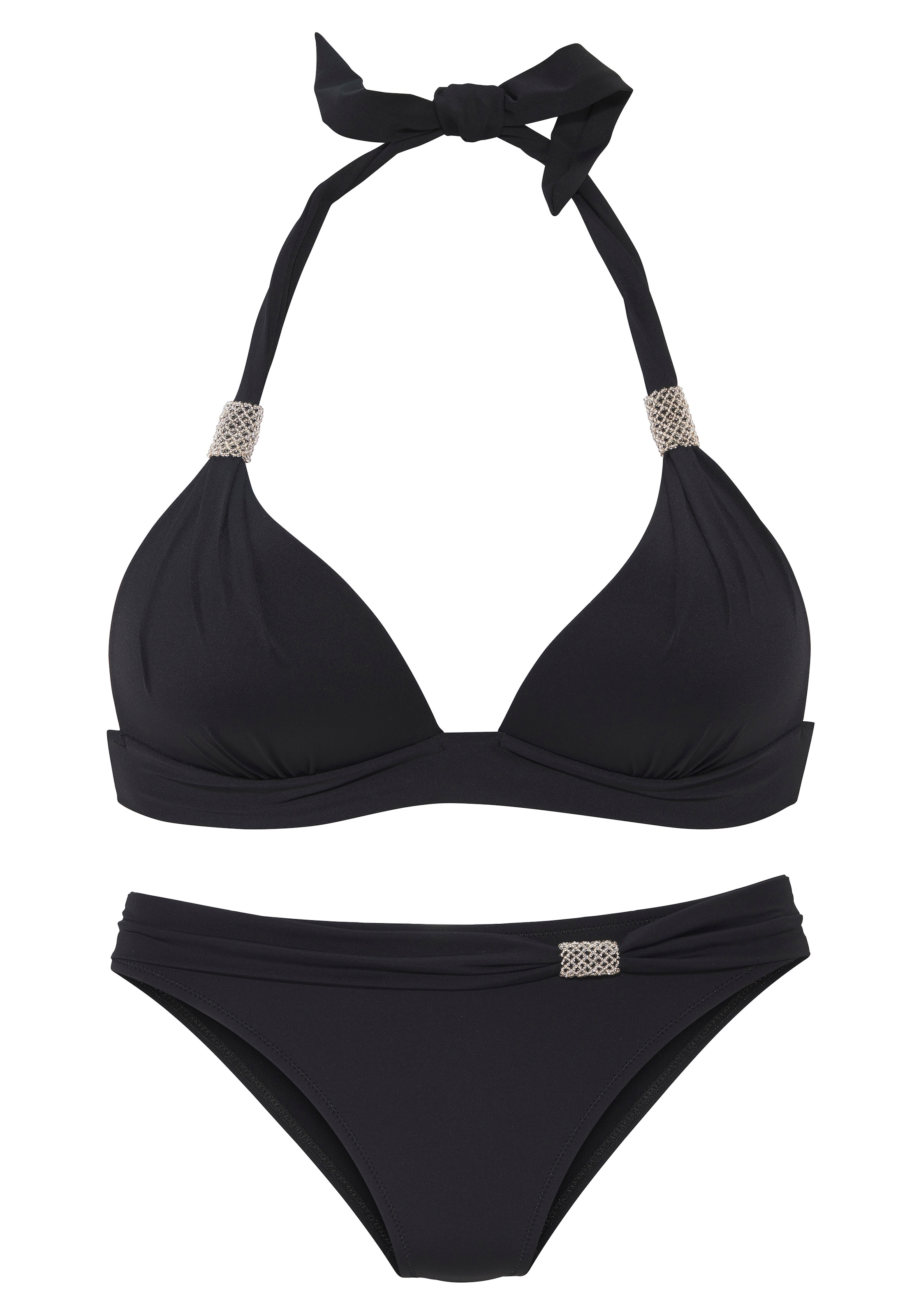 LASCANA Triangel-Bikini mit Details aus Zierperlen