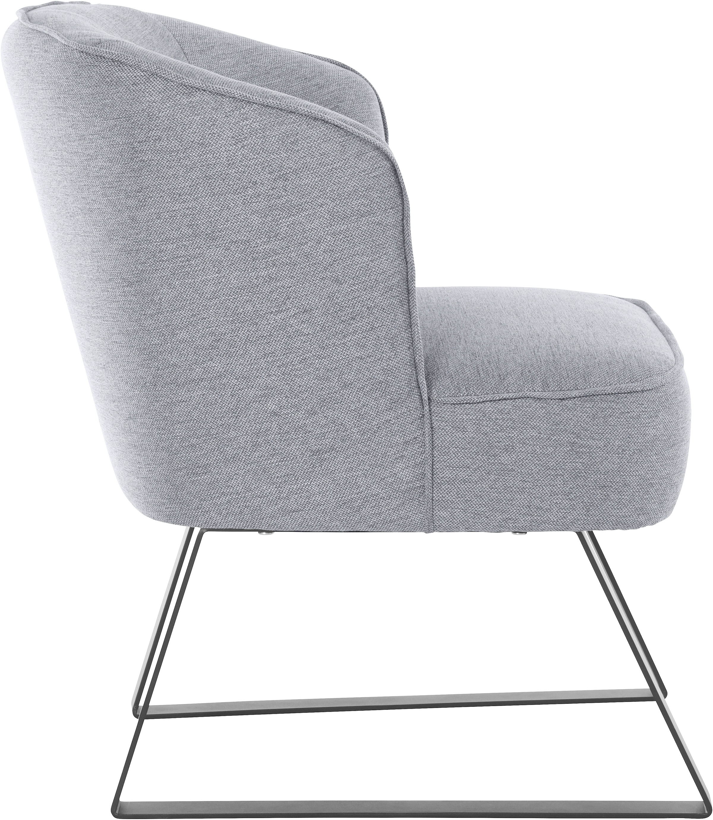 exxpo - sofa fashion Sessel »Americano, Loungesessel«, mit Keder und Metallfüßen, Bezug in verschiedenen Qualitäten, 1 Stck.