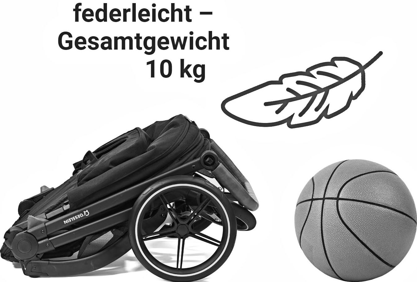 Gesslein Kombi-Kinderwagen »FX4 Soft+ mit Aufsatz Swing schwarz, beere«, mit Babywanne C3 und Babyschalenadapter