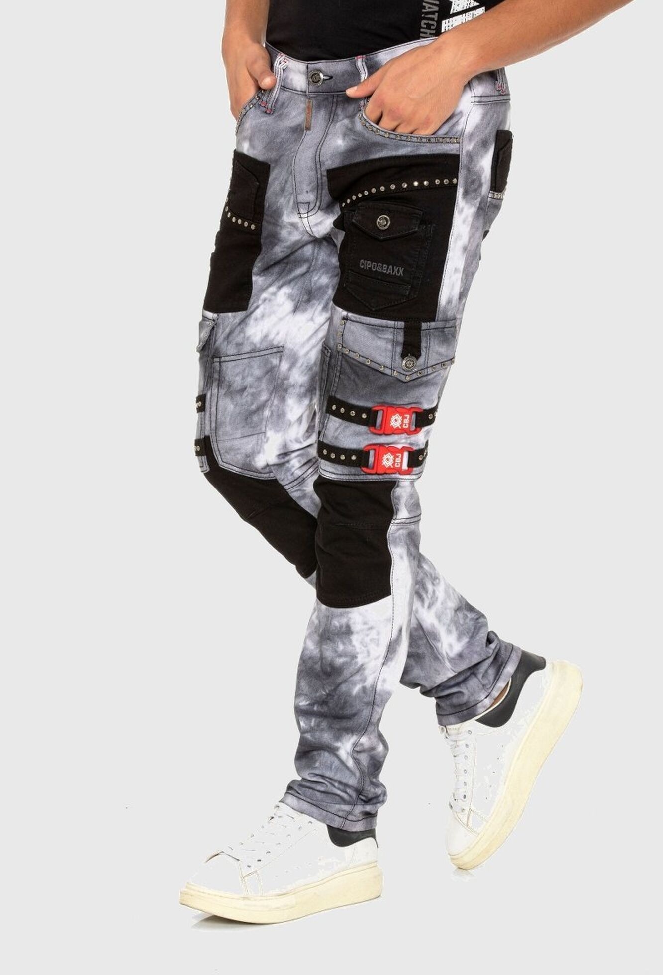 Cipo & Baxx Cargojeans »Cipo & Baxx Hose« im Bikerstyle