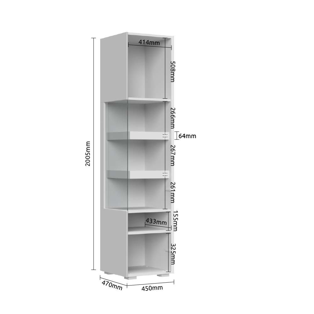 Places of Style Vitrine »Sky45, Höhe 201 cm«, Vitrine, Lackiert mit wasserbasiertem UV-Lack