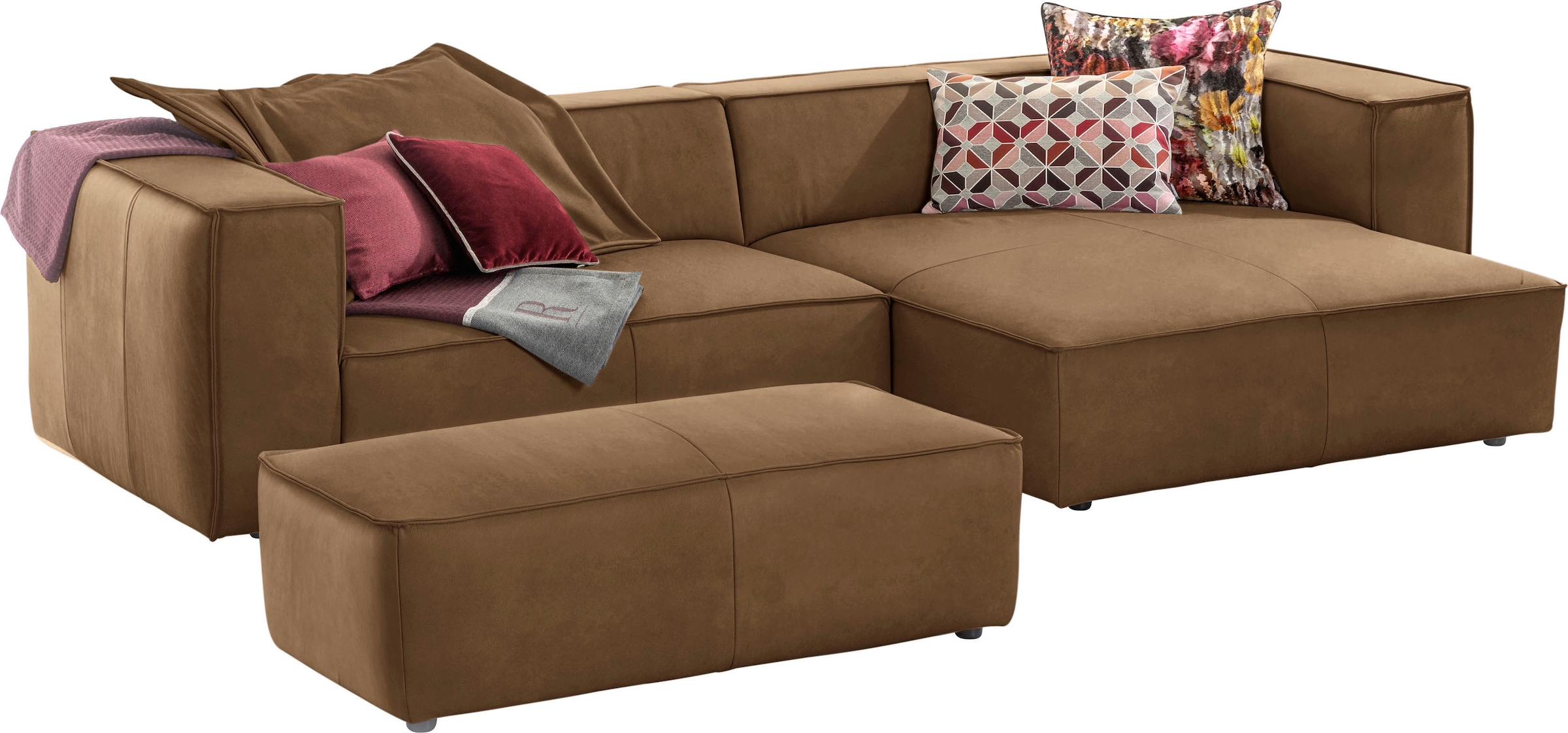 W.SCHILLIG Ecksofa »around-the-block, modern und elegant, bequem, L-Form«, mit eleganter Biese, mit Federkern