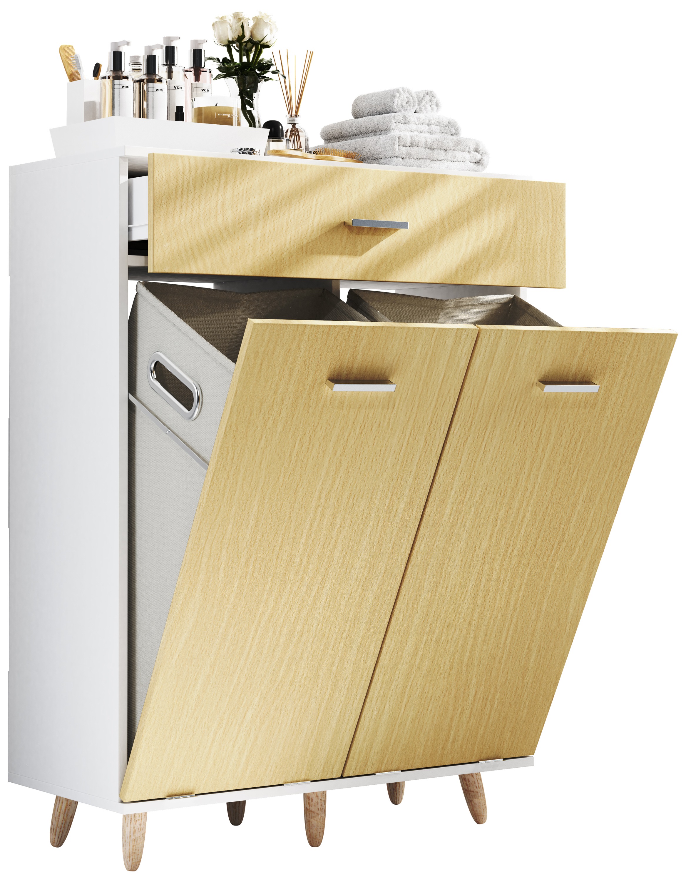 VCM Hochschrank »Wäscheschrank Wäschetruhe Wäschebox Landos M« 1 Stk. tlg.