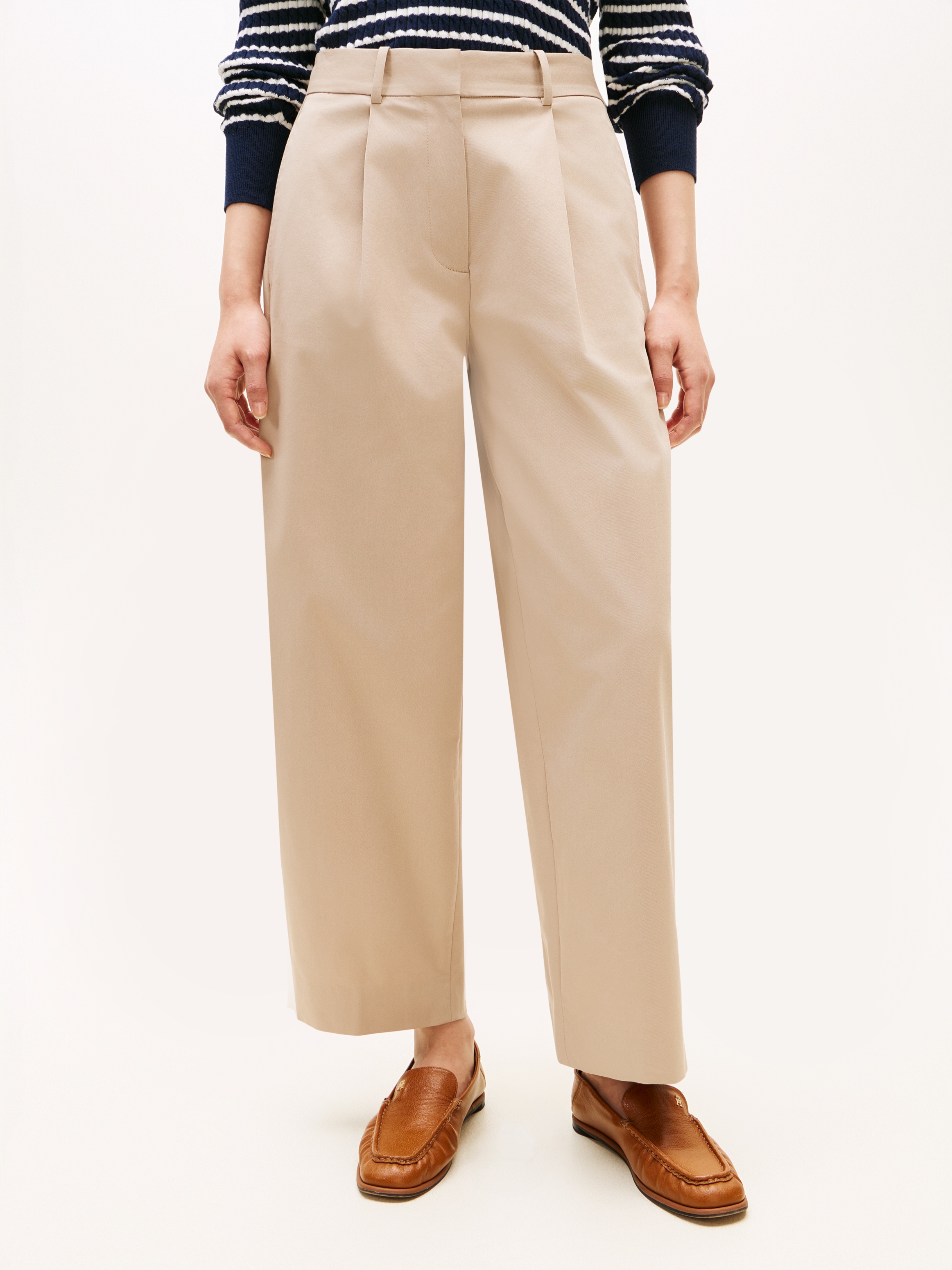 Tommy Hilfiger Chinohose »COTTON BARREL PLEATED CHINO«  Baumwollmix, Mid Rise, Tapered