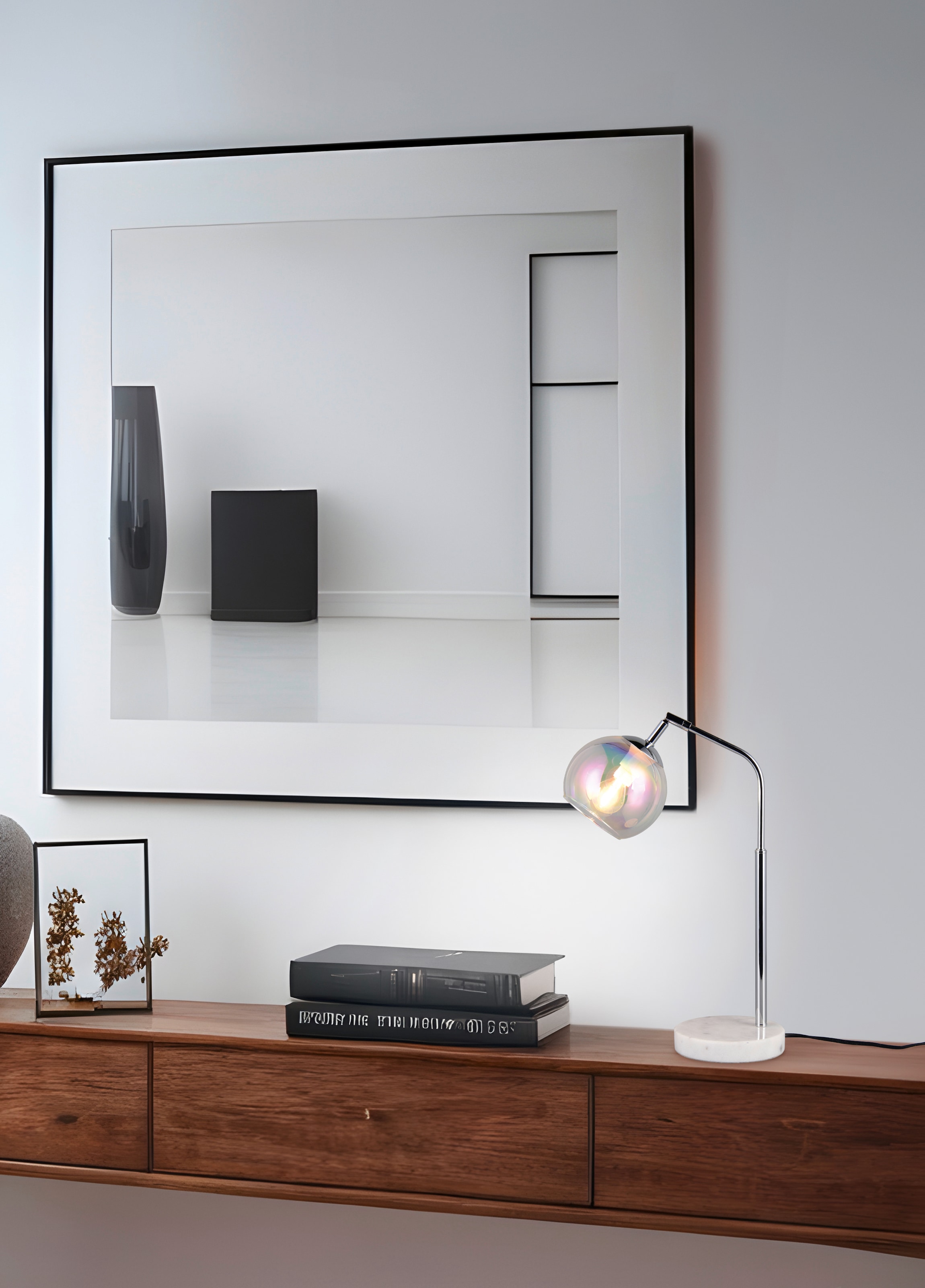 TRIO Leuchten Schreibtischlampe »PAXTON, exkl. 1x E14 max 10W, Leseleuchte Nachttischlampe« E14 1 Stk. warmweiß - kaltweiß mit Glas Lampenschirm, Schnurschalter, Höhe 45 cm, Tiefe 28 cm