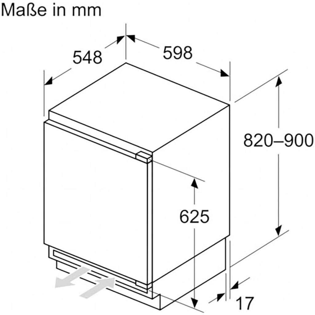 BOSCH Einbaukühlschrank »KUL22VFD0«, KUL22VFD0, 82 cm hoch, 59,8 cm breit