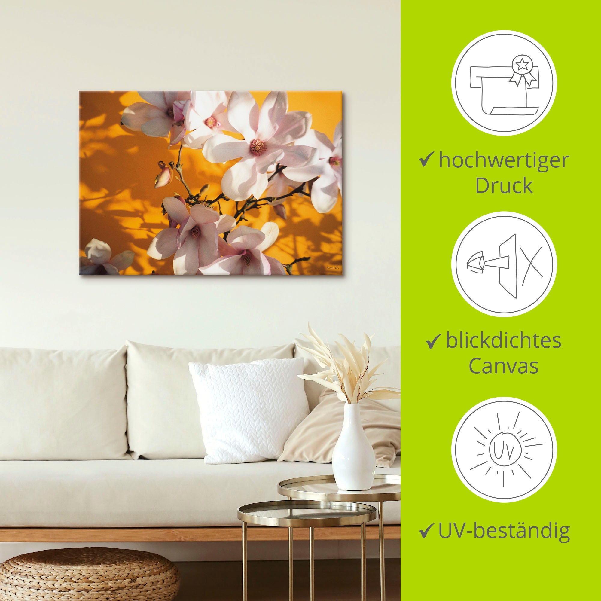 Artland Wandbild »Fotokollage Magnolie«, Blumen, (1 St.), als Leinwandbild, Poster in verschied. Größen