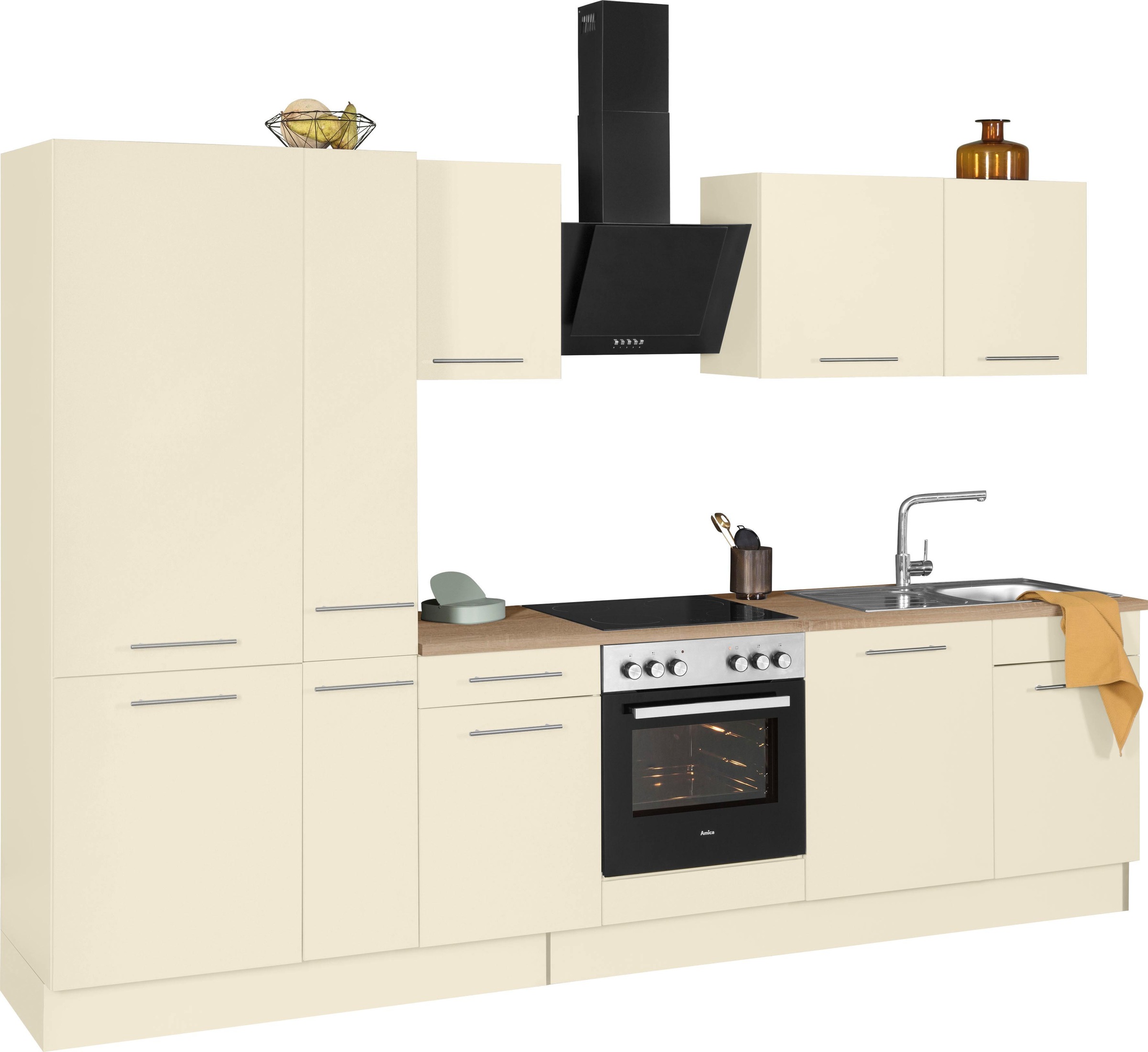wiho Küchen Küchenzeile »Ela«, ohne E-Geräte, Breite 310 cm, Soft-Close-Funktion, höhenverstellbare Füße
