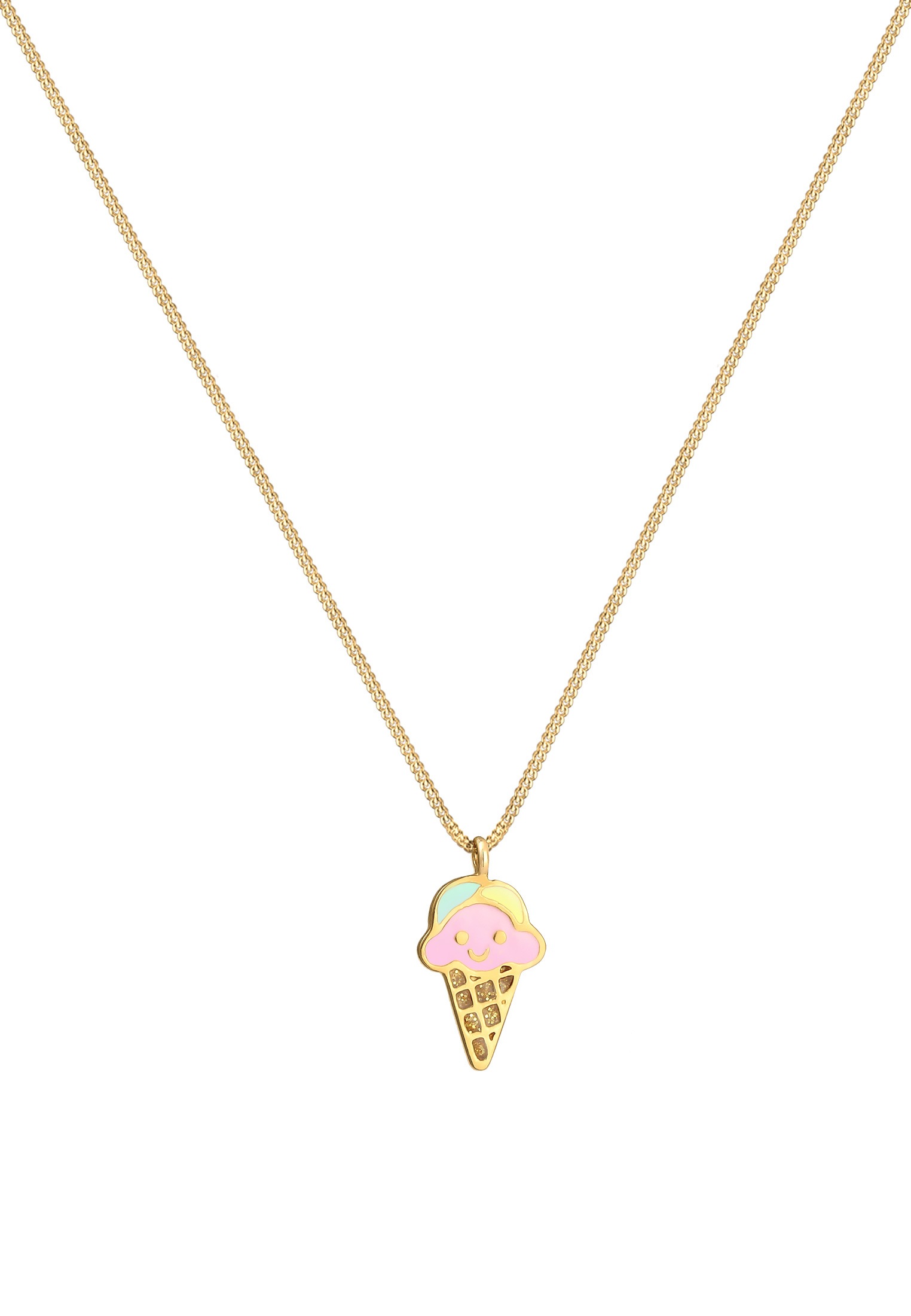 Elli Kette ohne Anhänger »Halskette Kinder Eis Sweet Emaille 925 Silber«