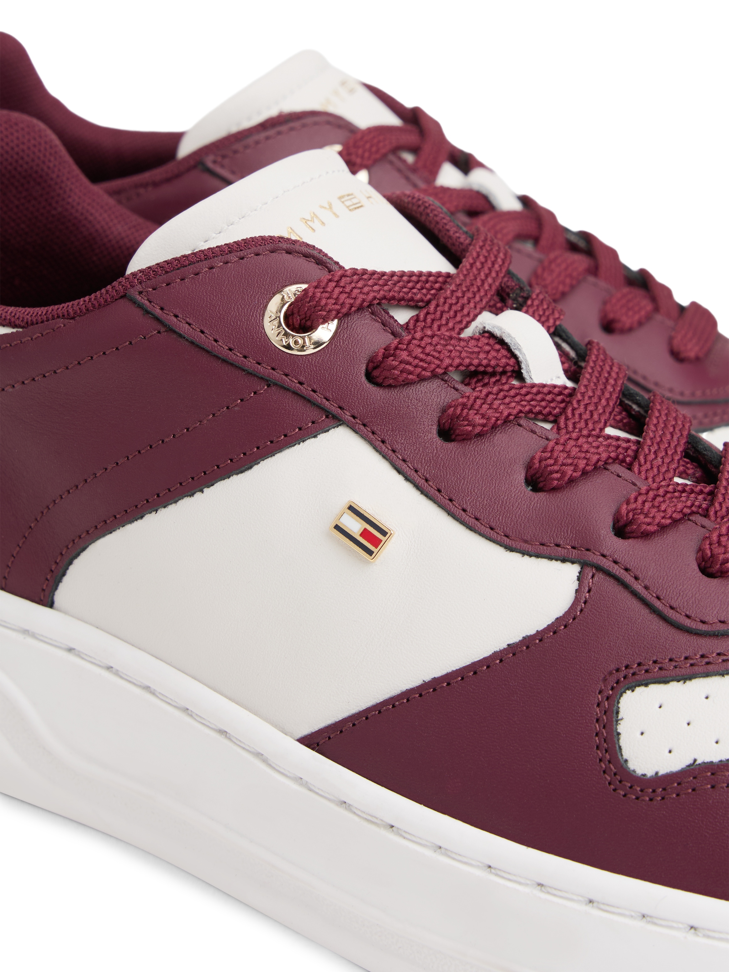Tommy Hilfiger Plateausneaker »TH SPORTY CUPSOLE LEATHER«  , Freizeitschuh, Halbschuh, Schnürschuh mit seitlichem Logo