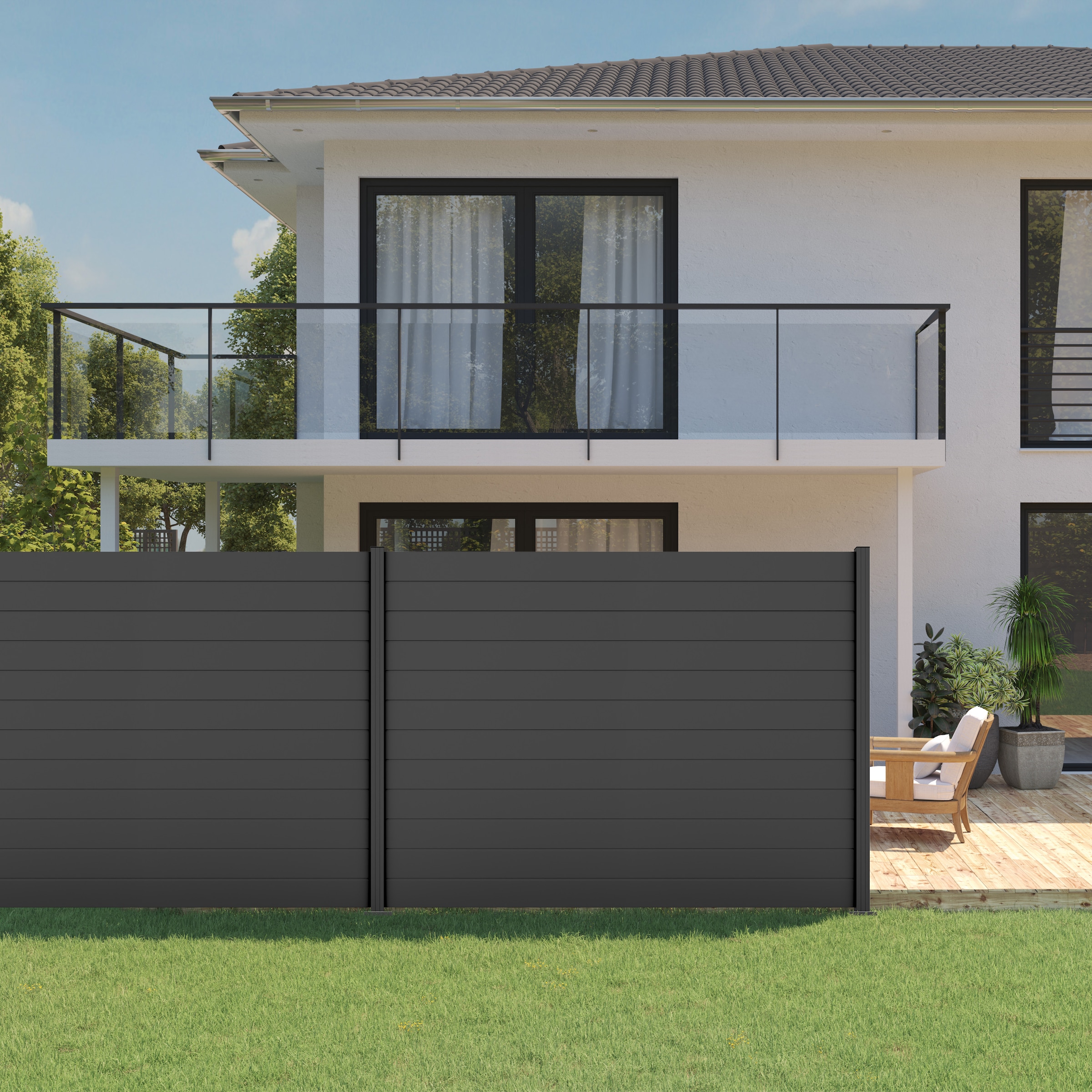 STAKET PRO Gartenzaun »Komplettzaun Paneel 150« LxH: 488,4x187 cm, 2 Elemente á 240 cm Breite