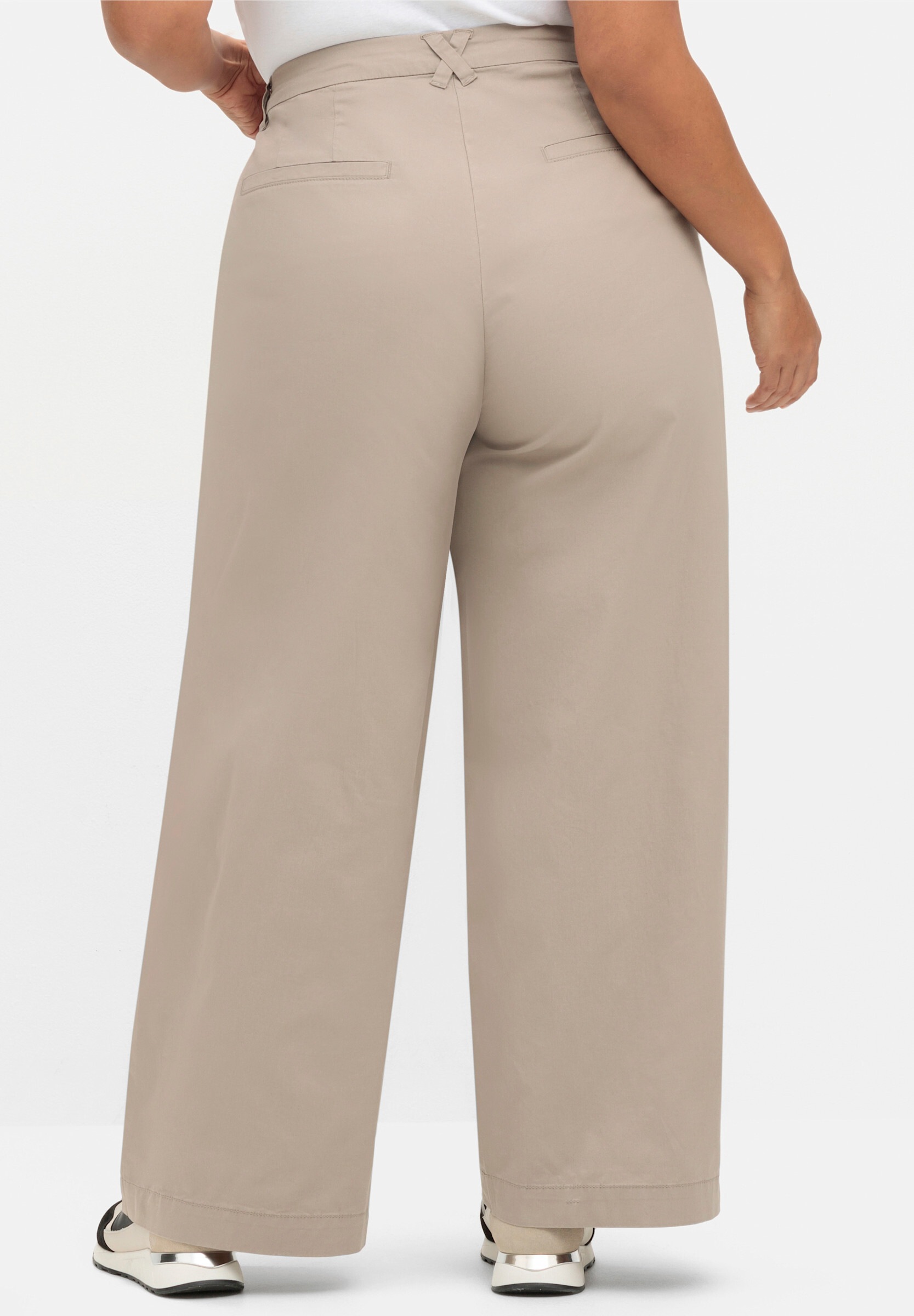 Sheego Chinohose »Hose lang Chinohose mit weitem Bein«  im Chino-Stil, aus leichtem Twill