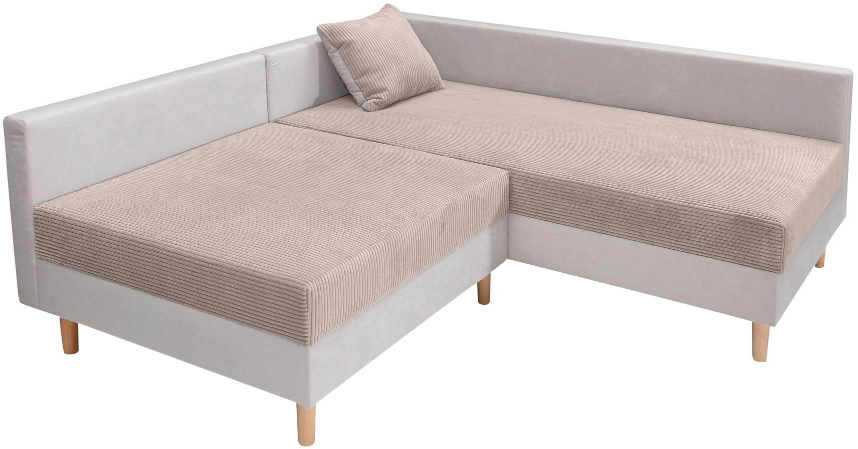 COLLECTION AB Ecksofa »L-Form«, Ecksofa,Ottomane rechte Seite montierbar,Komfortablen bonnelfederkern