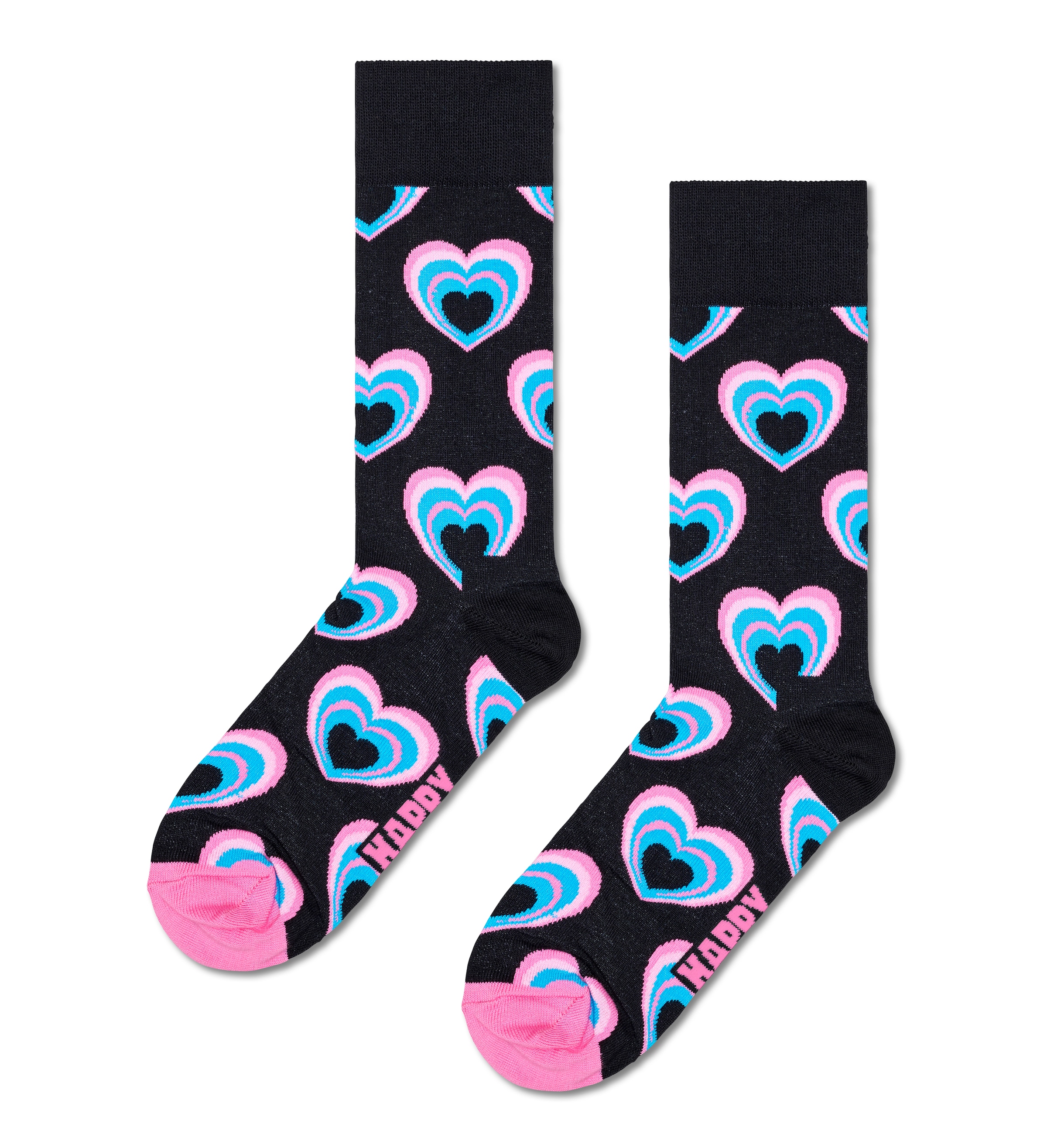 Happy Socks Langsocken, (2er Pack), mit unterschiedlichen Herzchen-Allovermustern