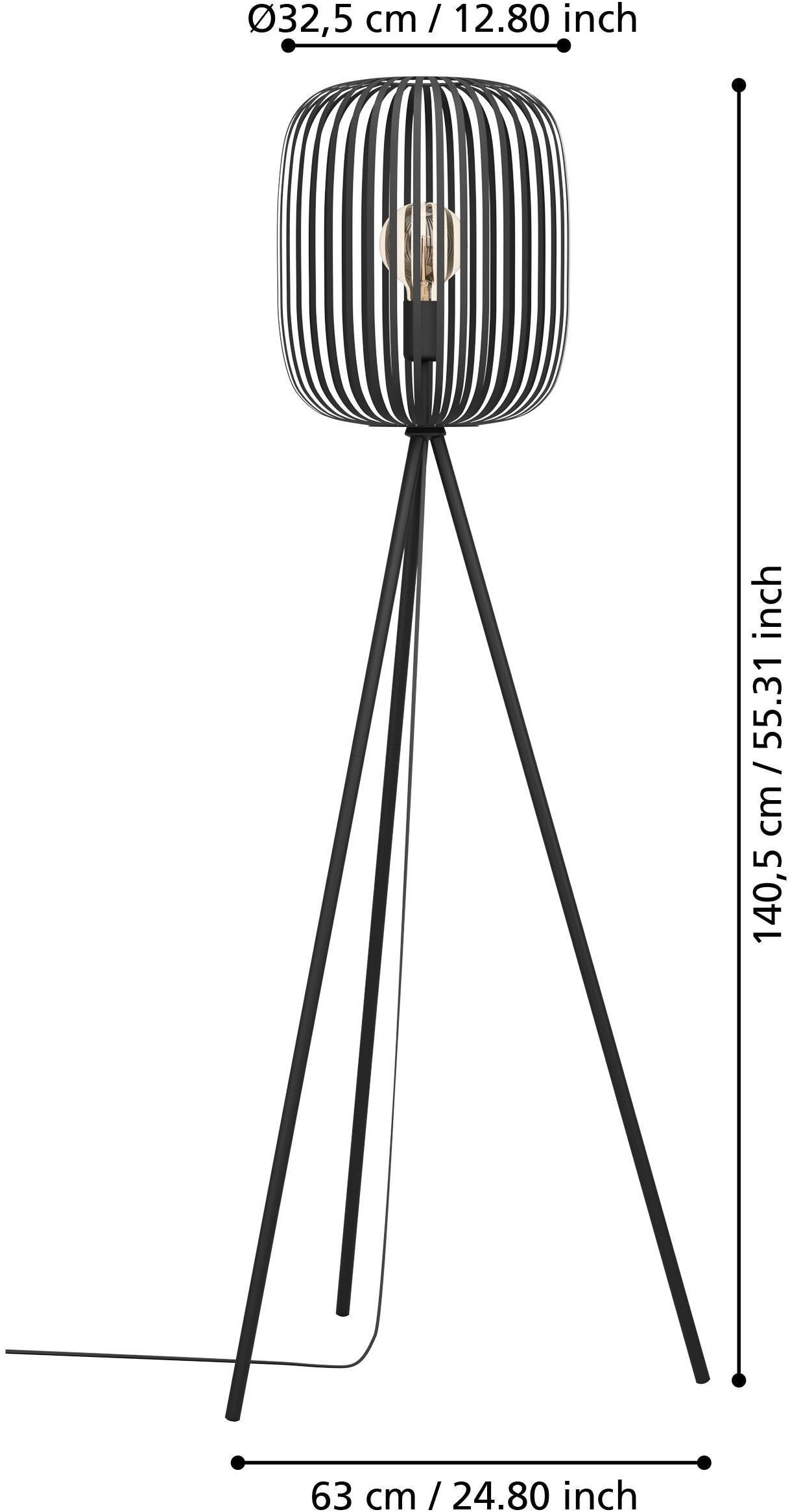 EGLO Stehlampe »Stehleuchte ROMAZZINA, exkl. E27, Stahl, Stehlampe« E27 Stativ Standleuchte, Dreibein, 140,5x32,5cm, Wohnzimmerlampe