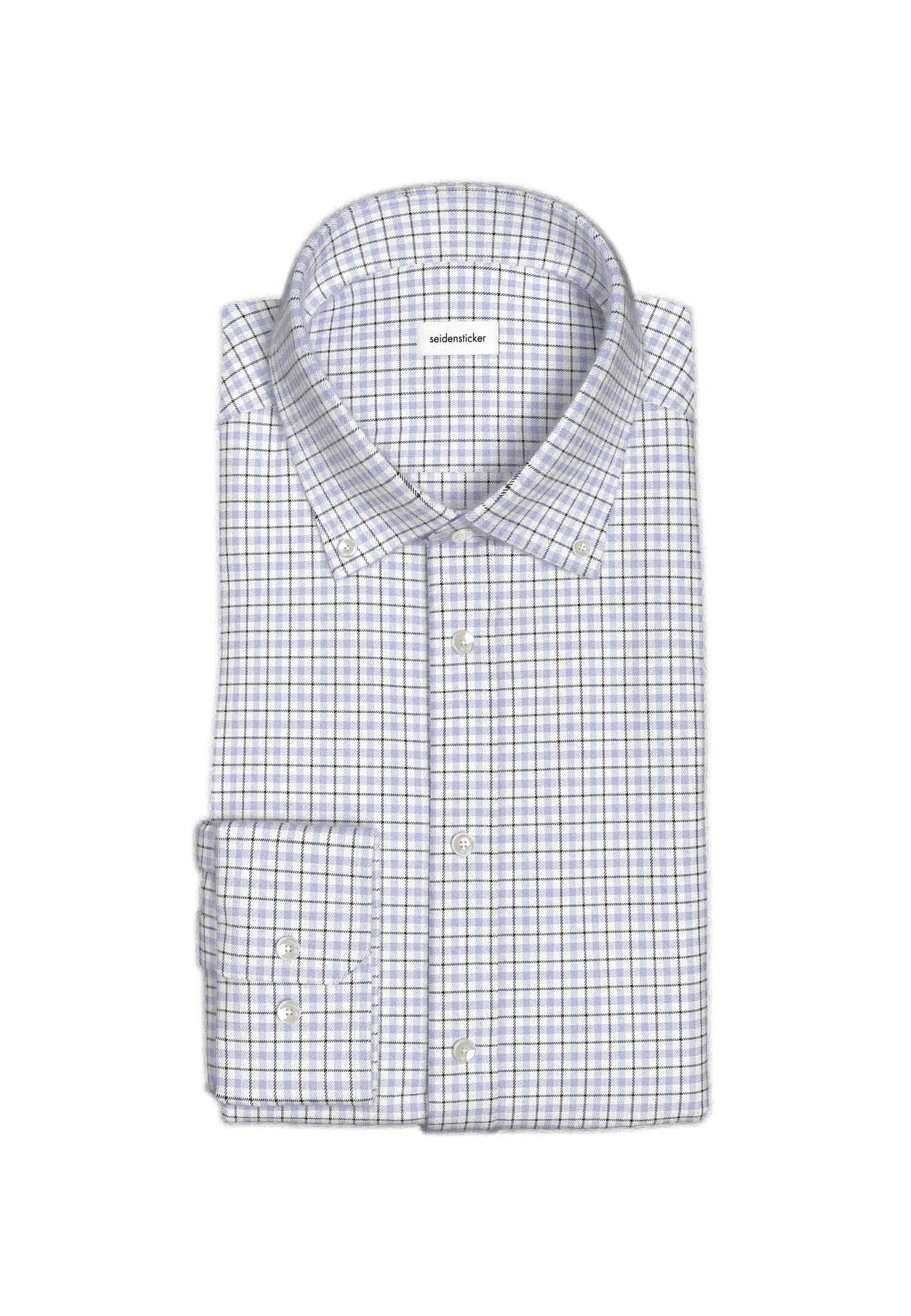 seidensticker Flanellhemd »Schwarze Rose« Shaped 1/1 Button-Down-Kragen Karo