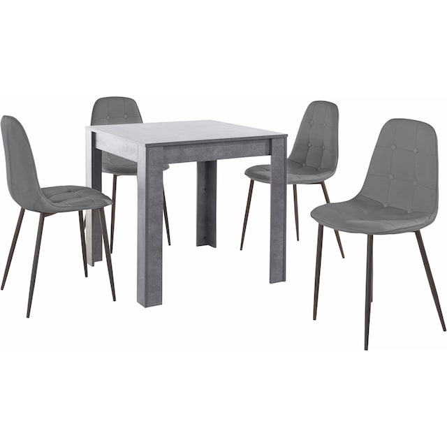 INOSIGN Essgruppe, (Set, 5 tlg.), mit Esstisch 80 cm breit online bei OTTO