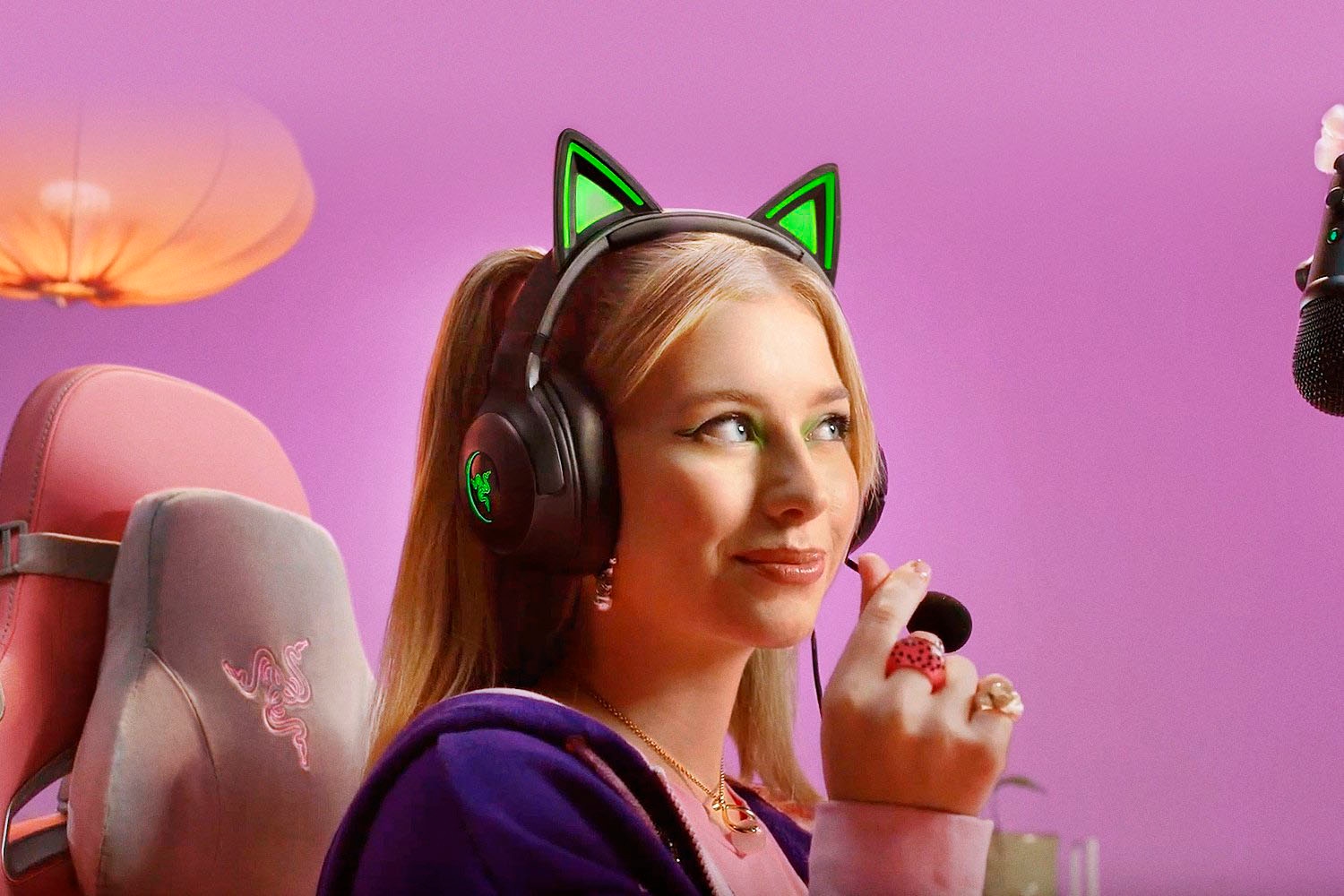 RAZER Kopfhörer »Kraken Kitty V2«, Rauschunterdrückung-Stummschaltung