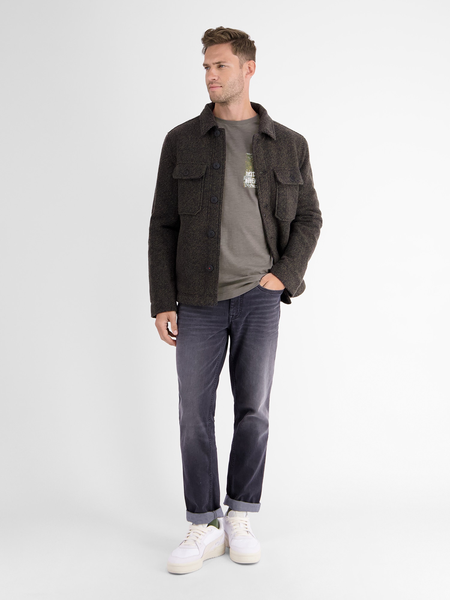 LERROS T-Shirt »LERROS O-Neck T-Shirt, Brustprint«