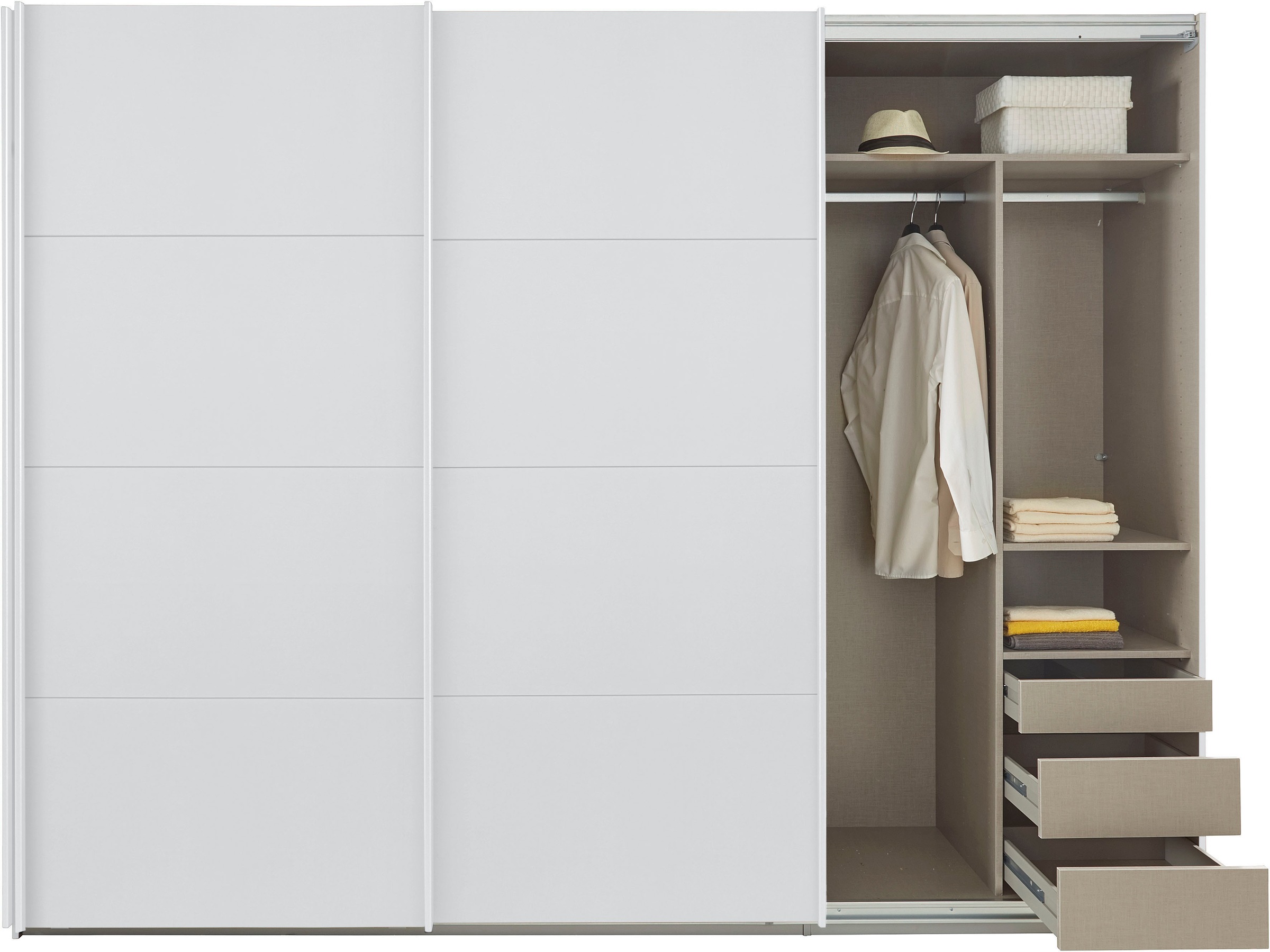 rauch Schwebetürenschrank »Kleiderschrank Schrank Garderobe TOPSELLER OTELI inkl. Inneneinteilung«, mit 3 Innenschubladen sowie zusätzlichen Einlegeböden MADE IN GERMANY