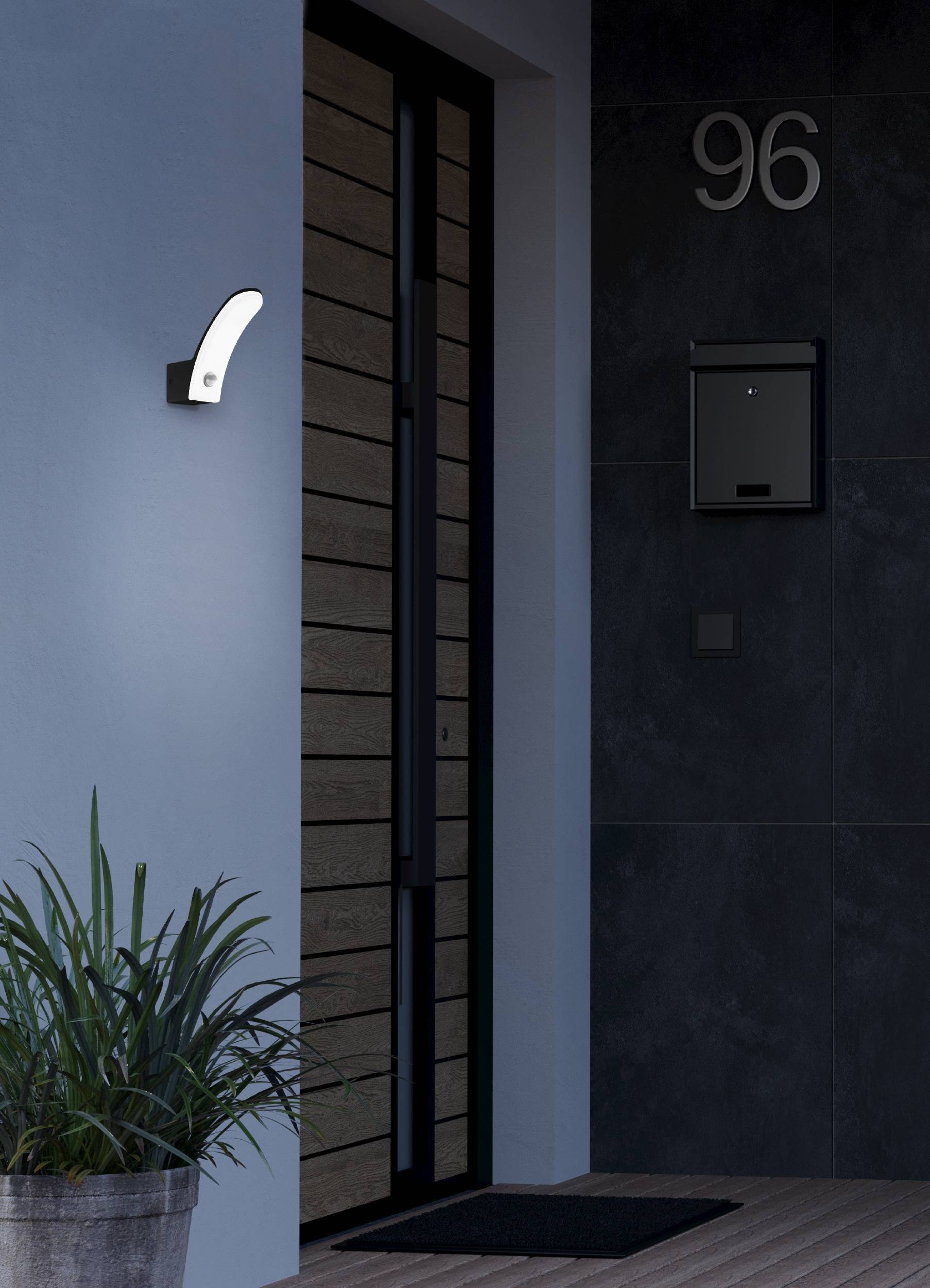EGLO Wandleuchte »Fiumicino Außen-Wandlampe, Außenlampe, Alu und Kunststoff, IP44, Lampe« LED-Modul 1 Stk. Warmweiß Wand-/Deckenleuchte - L7 x H18 x AL19 cm - schwarz - 11,5W inkl.