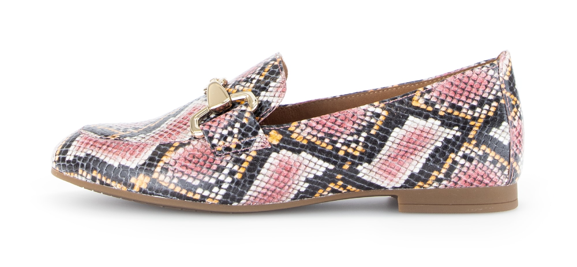 Gabor Slipper  Blockabsatz, Businessschuh mit goldfarbenem Schmuck-Zierriegel