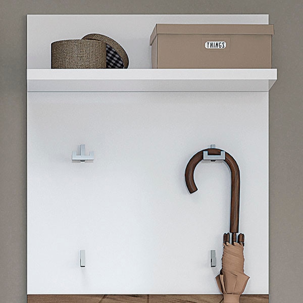 Places Of Style Garderobenpaneel »Stela« hochwertig UV lackiert in weiß, Größe B/H/T: 58,6 cm x 126,5 cm x 23,2 cm