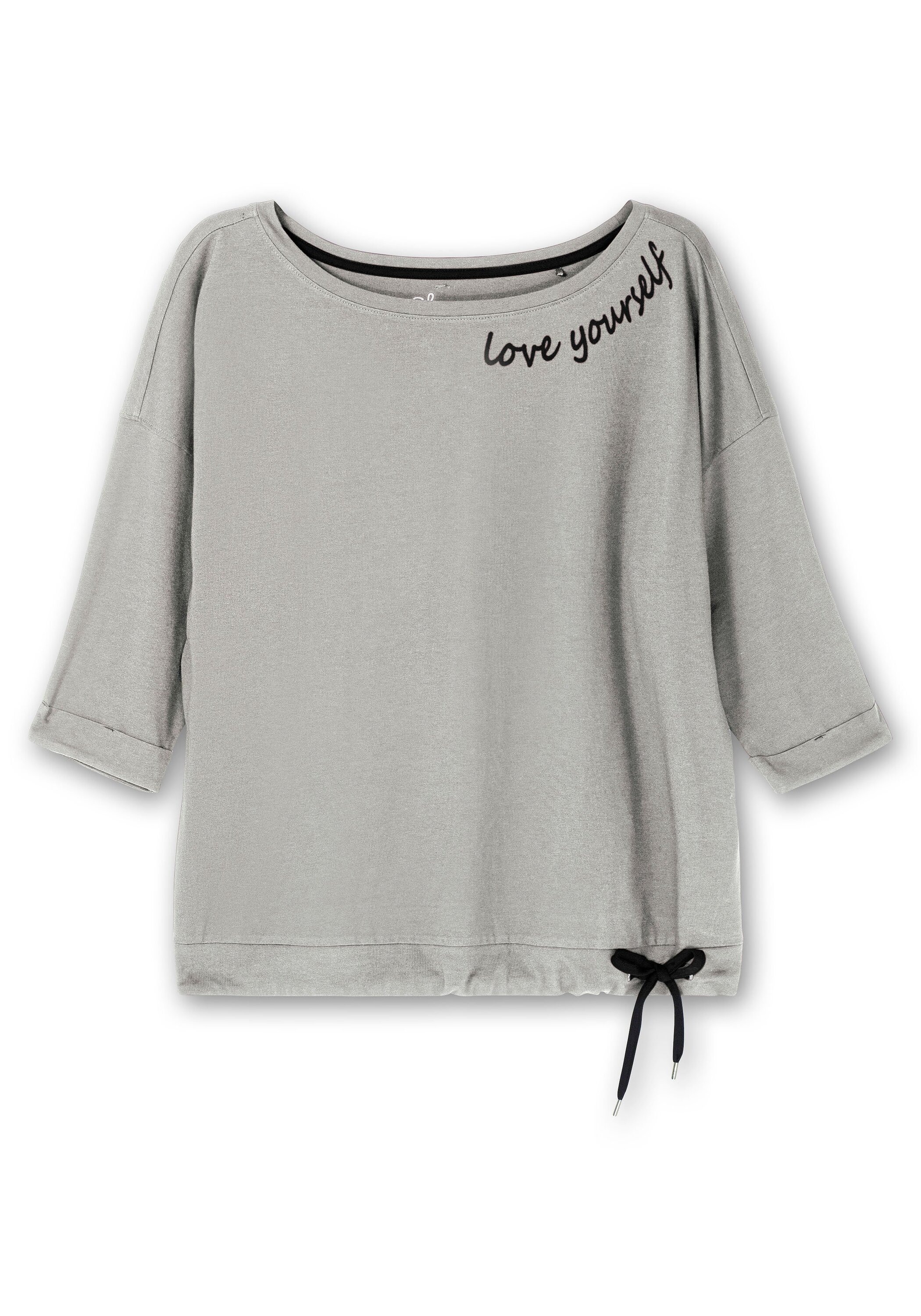 Sheego Langarmshirt »Oversized-Shirt mit Bindeband am Saum«, mit Bindeband am Saum