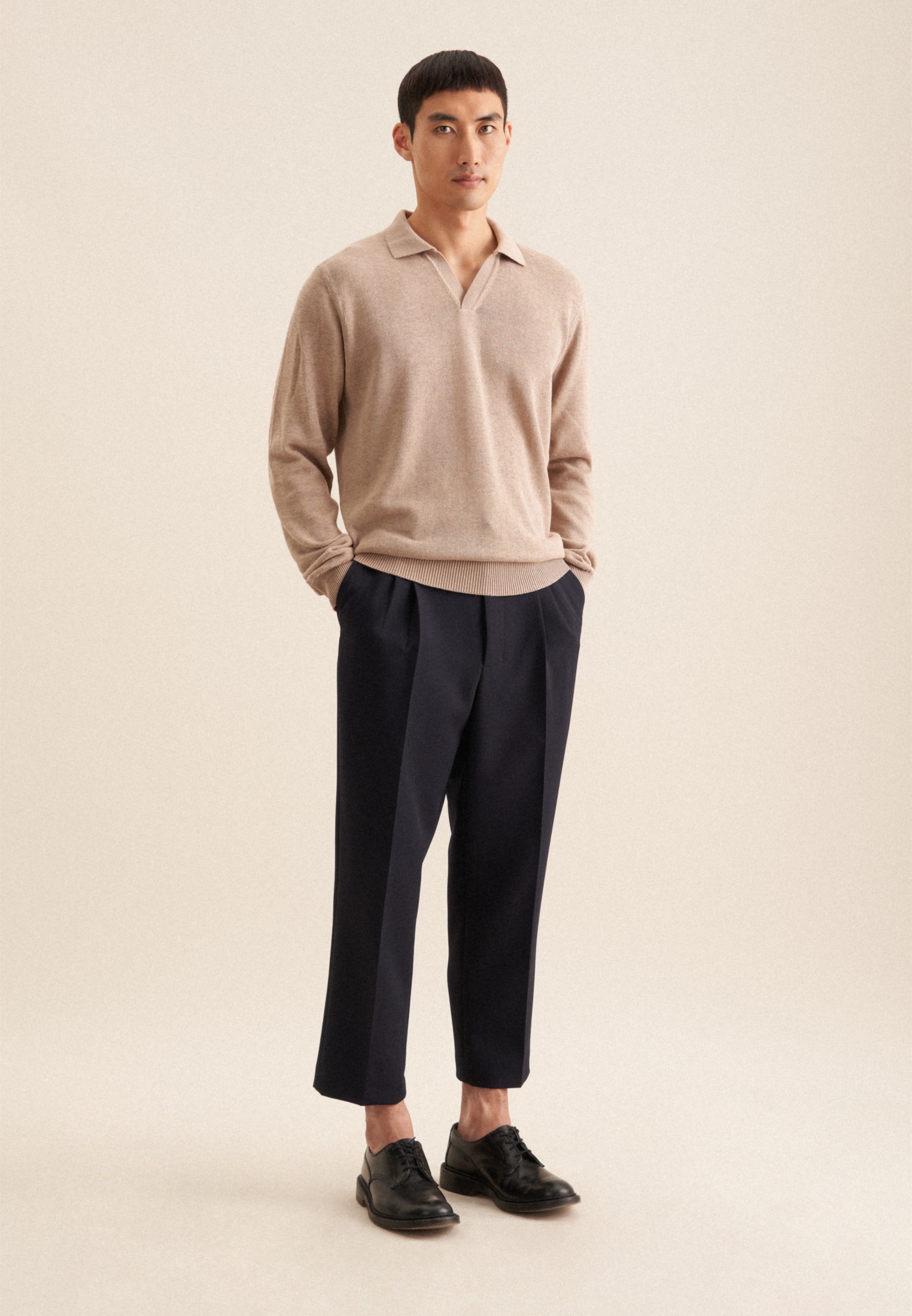 seidensticker Strickpullover »Regular«, Langarm Kragen Uni