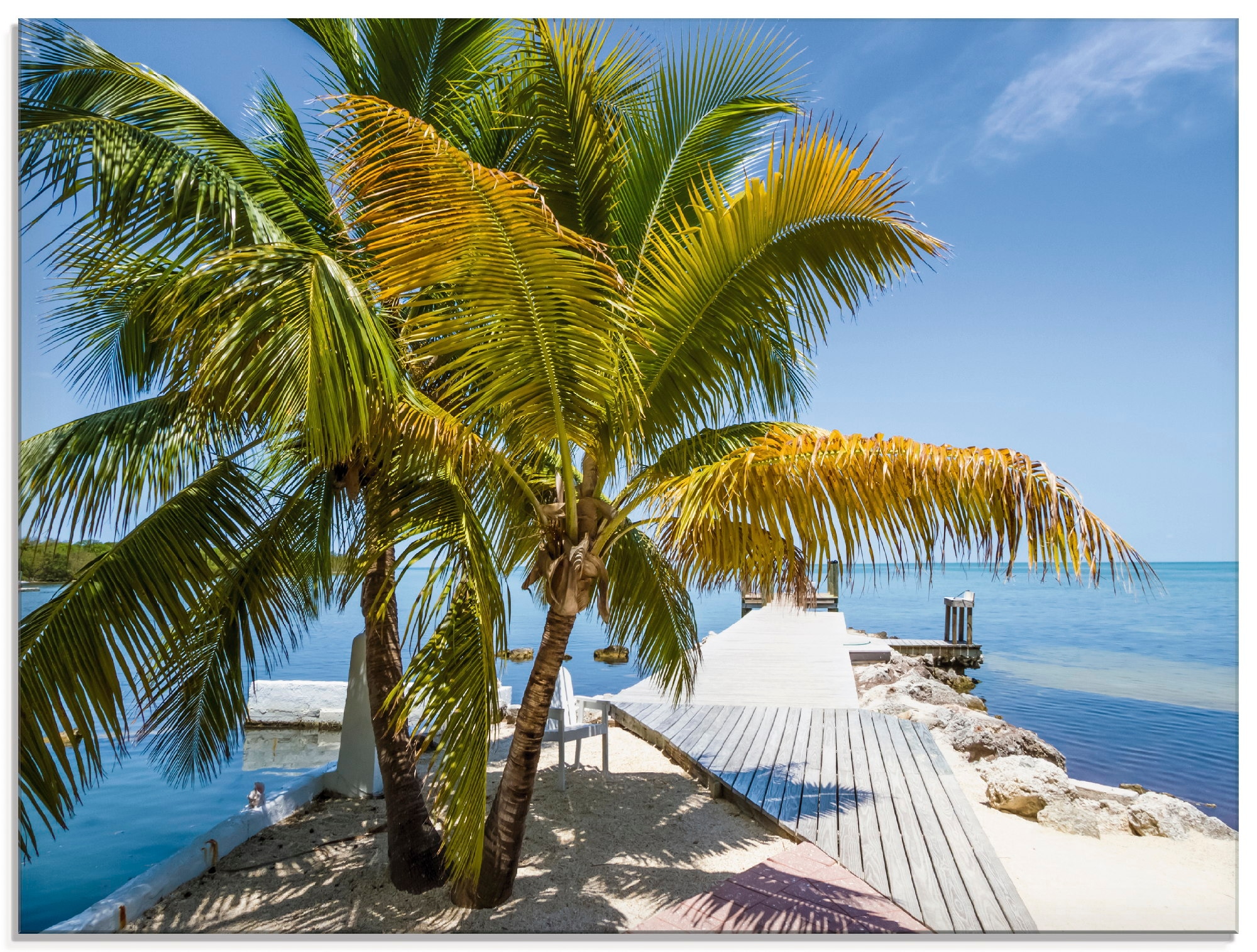 Glasbild »Florida Keys Himmlischer Blick«, Strand, (1 St.), in verschiedenen Größen