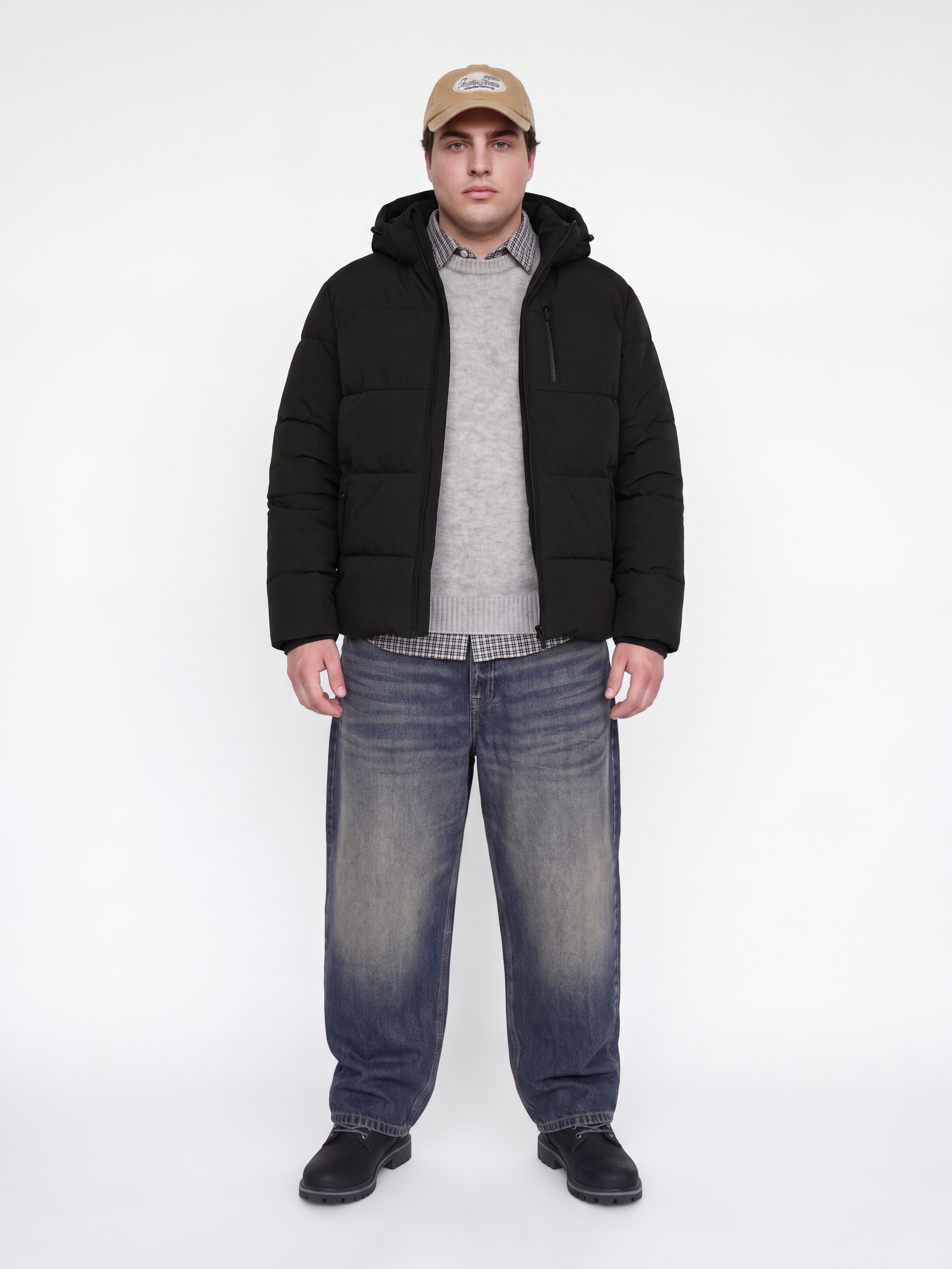 Jack & Jones PlusSize Steppjacke »JJEBECKS PUFFER SN PLS« mit Kapuze Kunstfaser, mit Steppung
