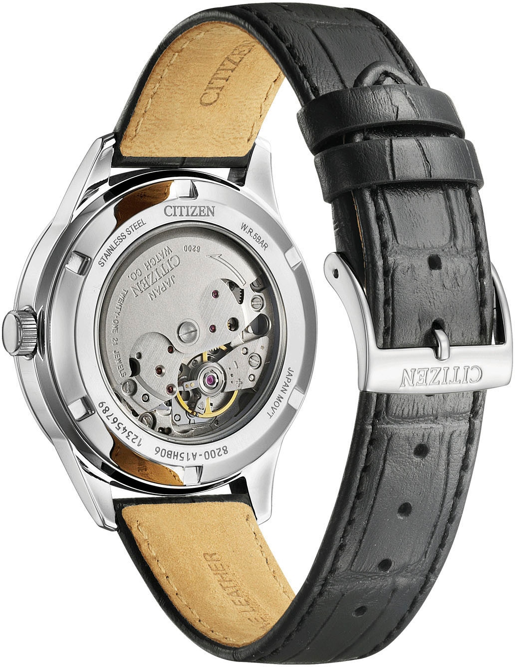 Citizen Automatikuhr »NY4058-79XC«, Armbanduhr, Herrenuhr, Mechanische Uhr, Lederarmband, analog, Tag