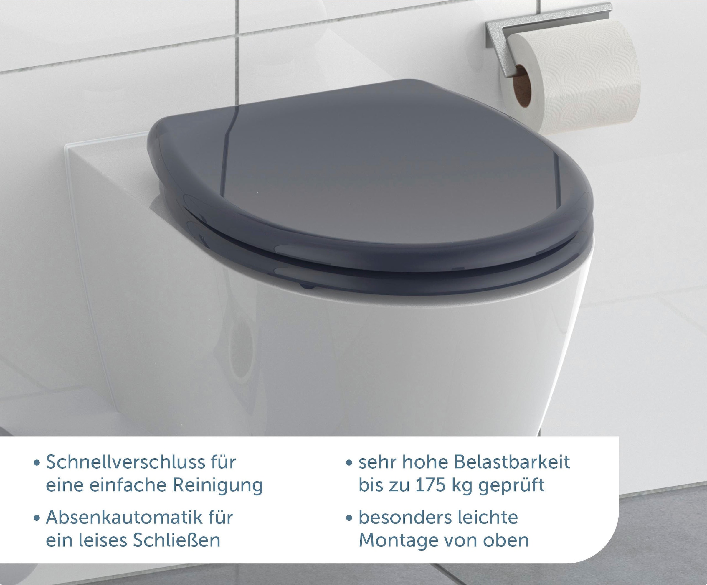 Schütte WC-Sitz, mit Absenkautomatik und Schnellverschlusstechnik
