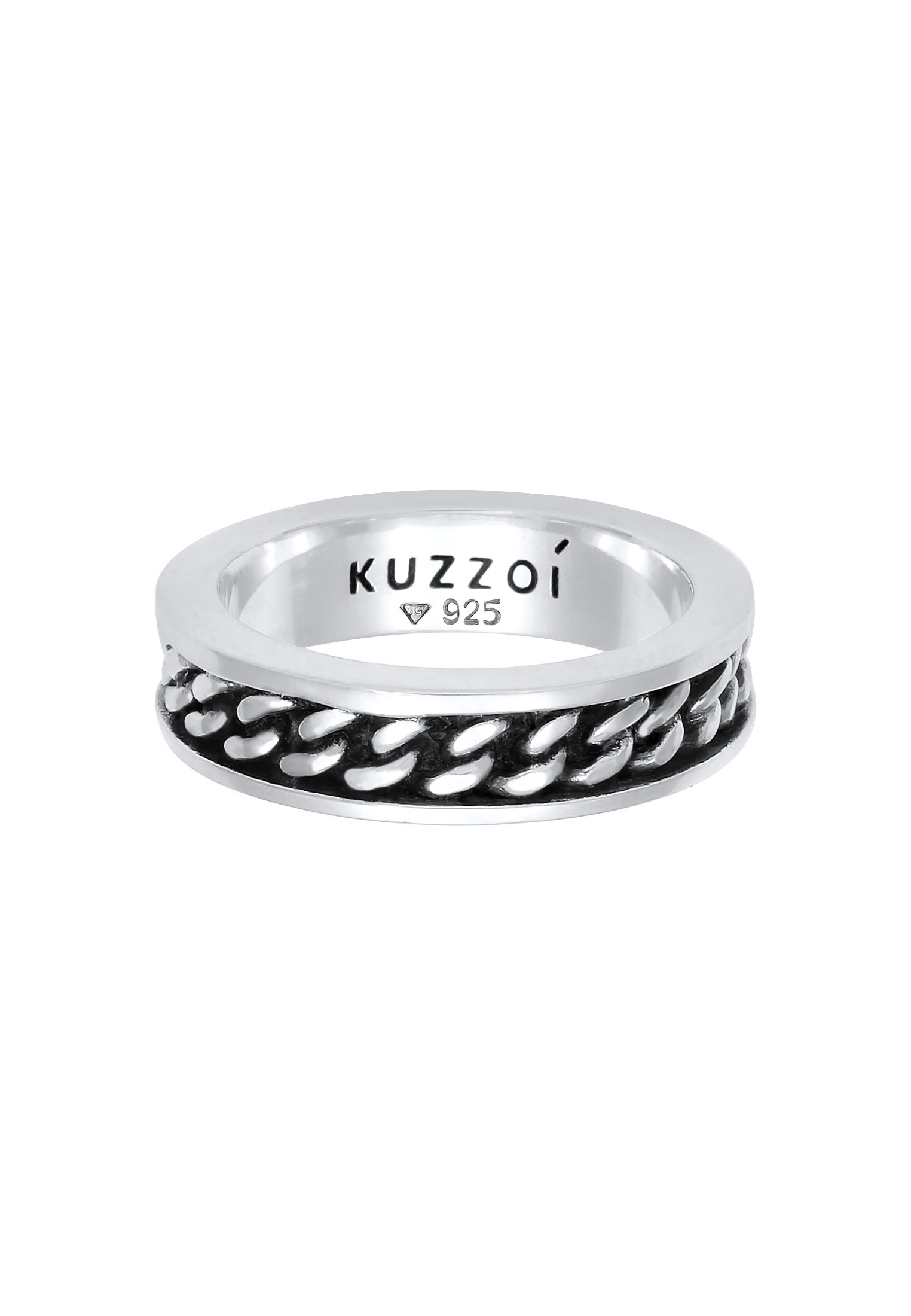 Kuzzoi Silberring »Ring Herren Bandring Panzer Design Trend 925 Silber«