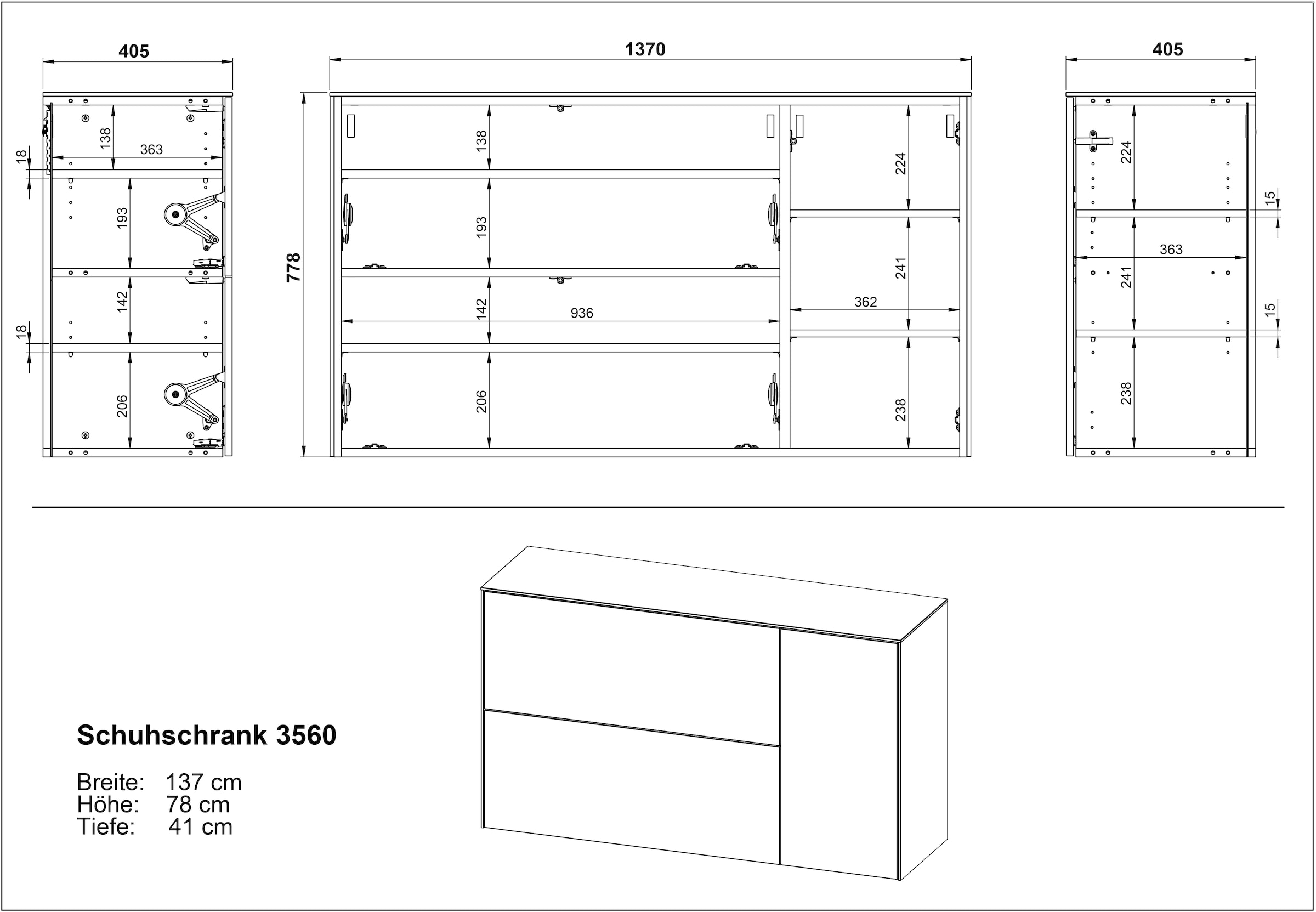 GERMANIA Schuhschrank »GW-Lomena« 1 Stk. tlg. mit Push-to-open Funktion
