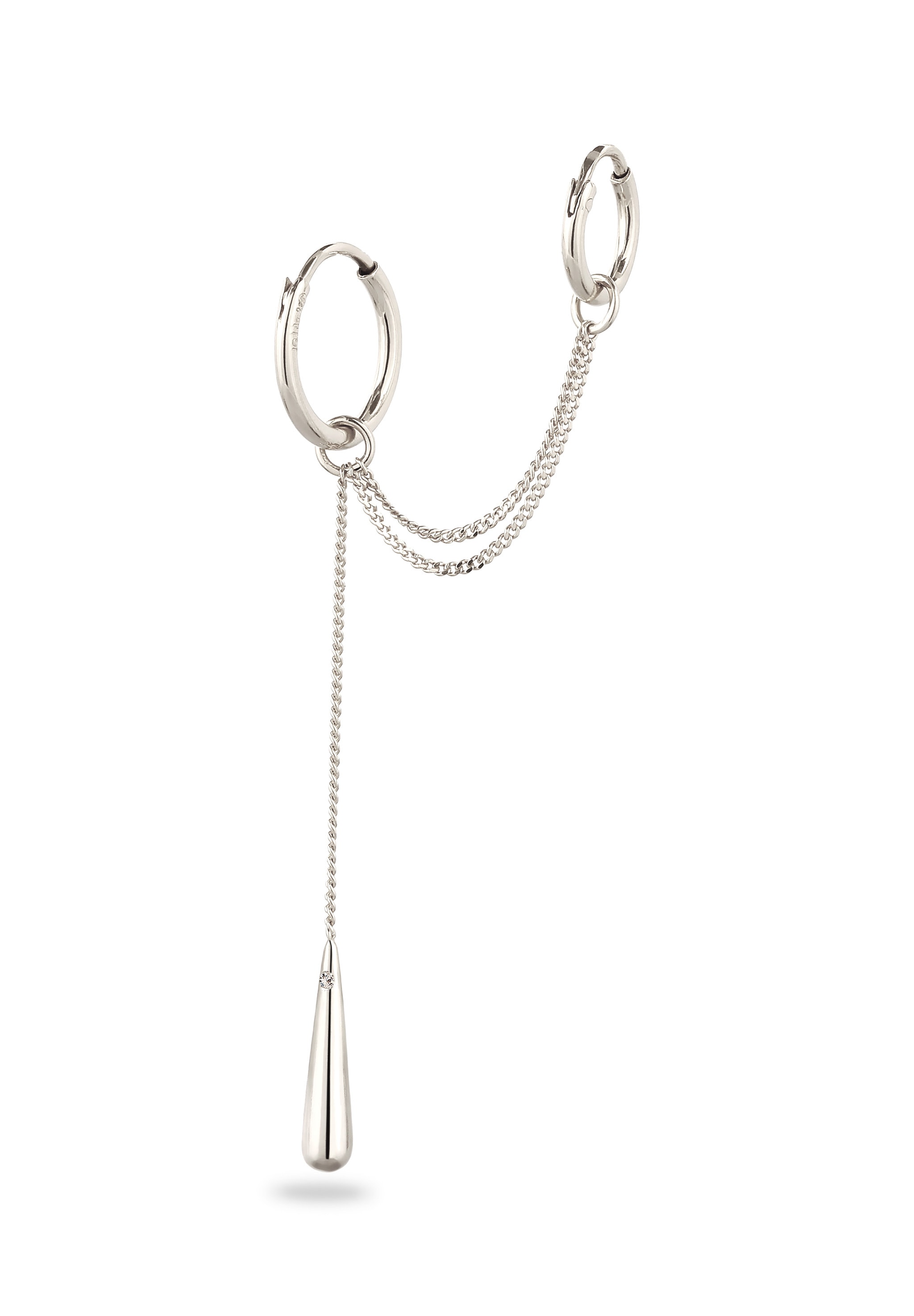 Elli Paar Ohrhänger »Ohrringe Creolen Chain Tropfen mit Kristallen von Swarovski(R) 925 Sterling Silber«