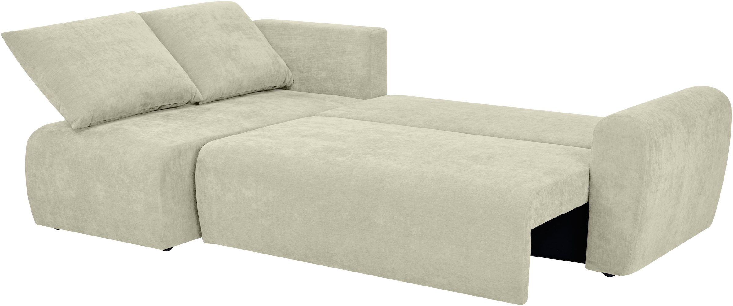 Home affaire Ecksofa »Nortrud-Uni, 241 cm, L-Form, mit Schlaffunktion u. Bettkasten« Recamiere rechts / links montierbar, Feinstruktur-Bezug