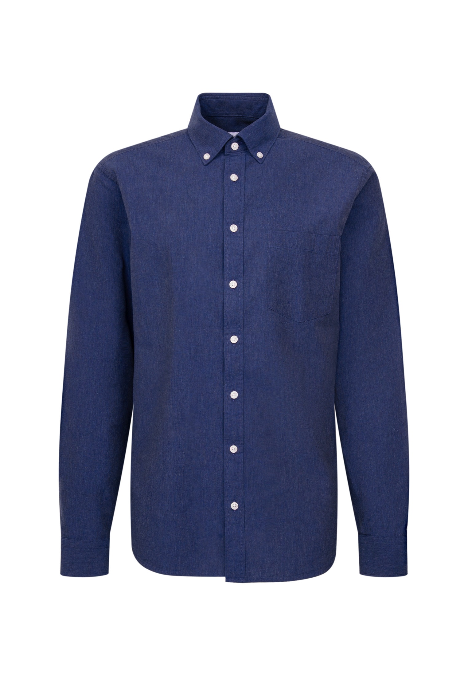 seidensticker Leinenhemd Regular 1/1 Button-Down-Kragen Uni