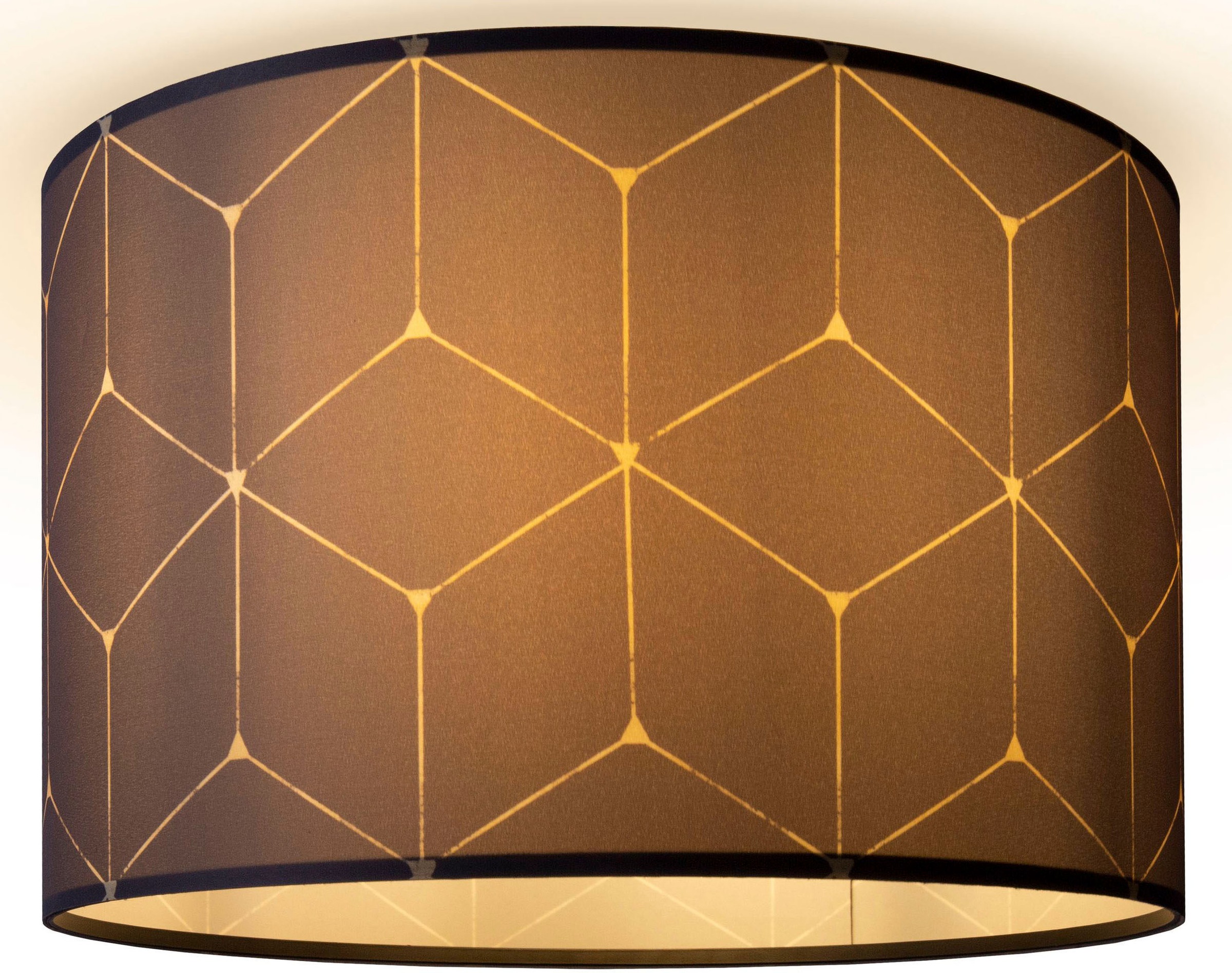 Paco Home Deckenleuchte »Hugo Cube«, Leuchtmittel E27 | ohne Leuchtmittel, Stoffschirm Lampenschirm Modern Deckenleuchte Stoff Wohnzimmer
