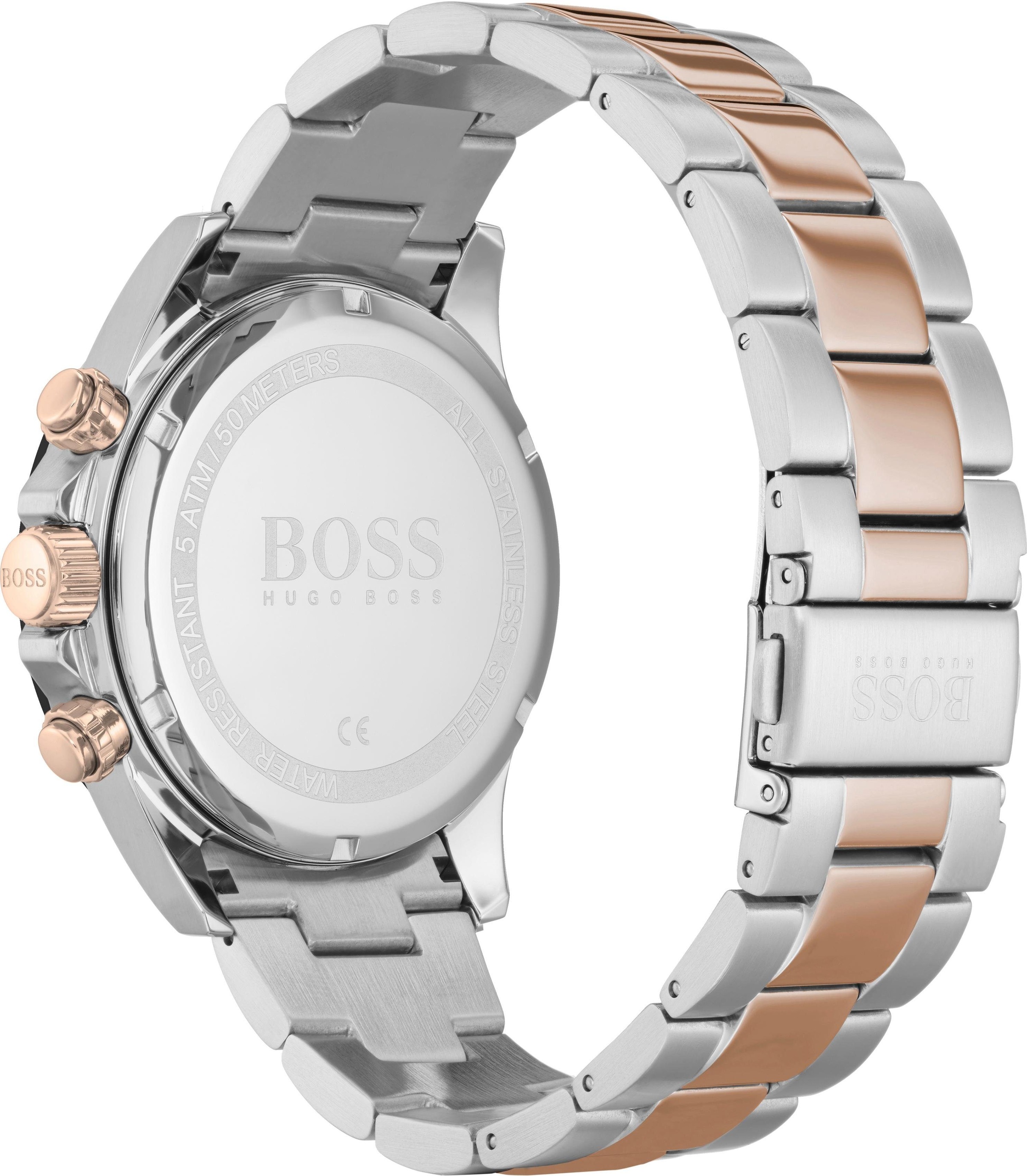 BOSS Chronograph »HERO«, Quarzuhr, Herrenuhr, Armbanduhr, Stoppfunktion, Edelstahlarmband