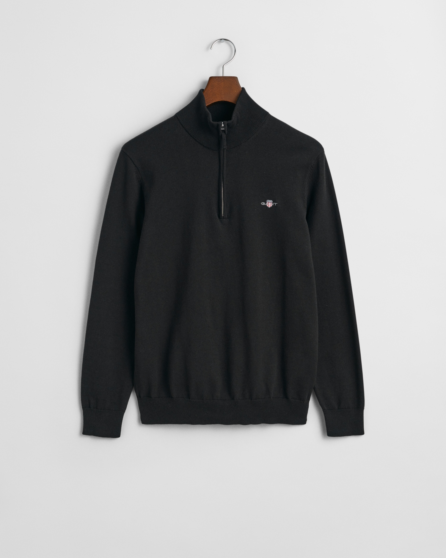 Gant Troyer »CLASSIC COTTON HALF ZIP«, mit gerippten Details